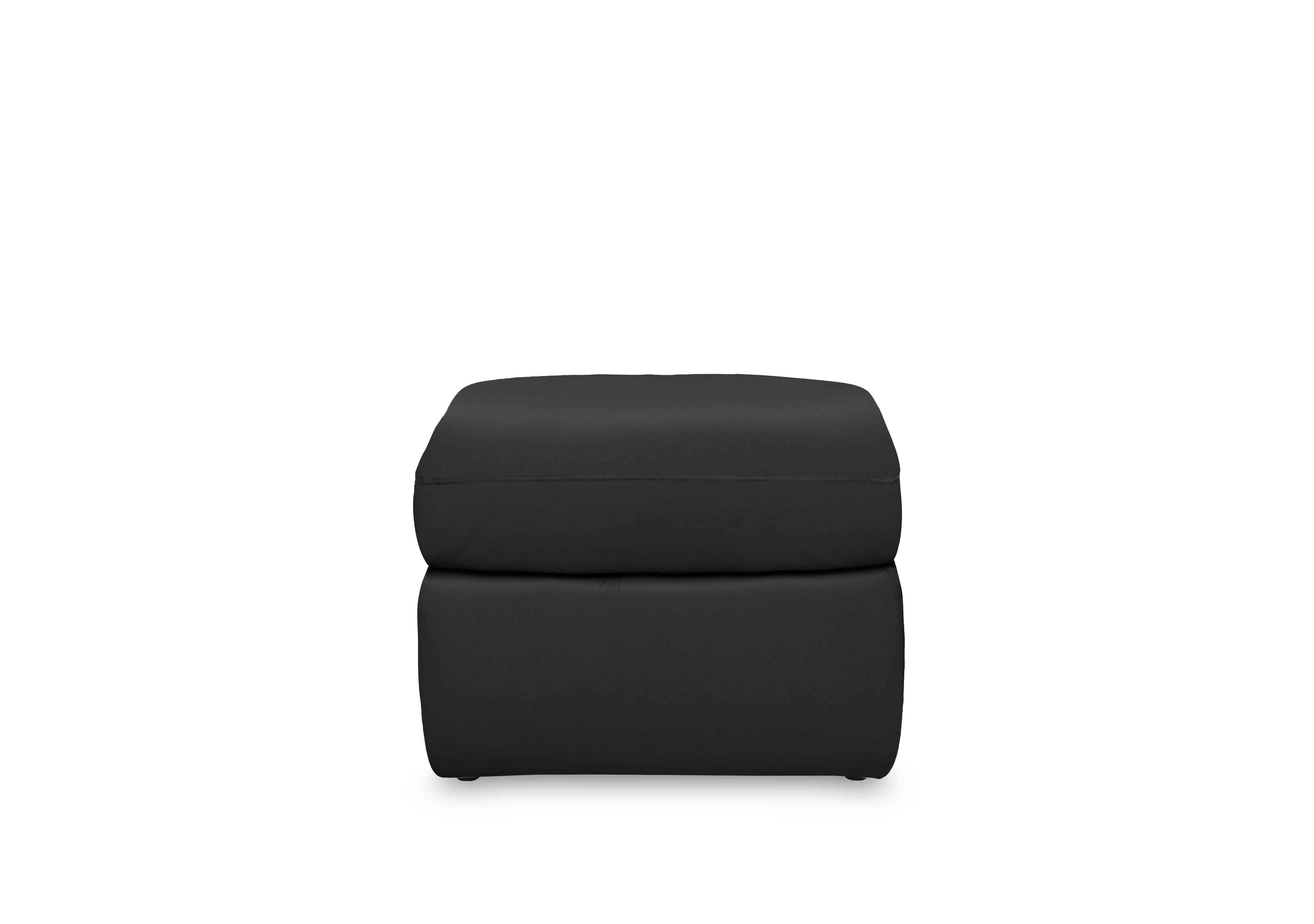 Cinemax Leather Storage Footstool in La4820 Natural Black Mica on Furniture Village