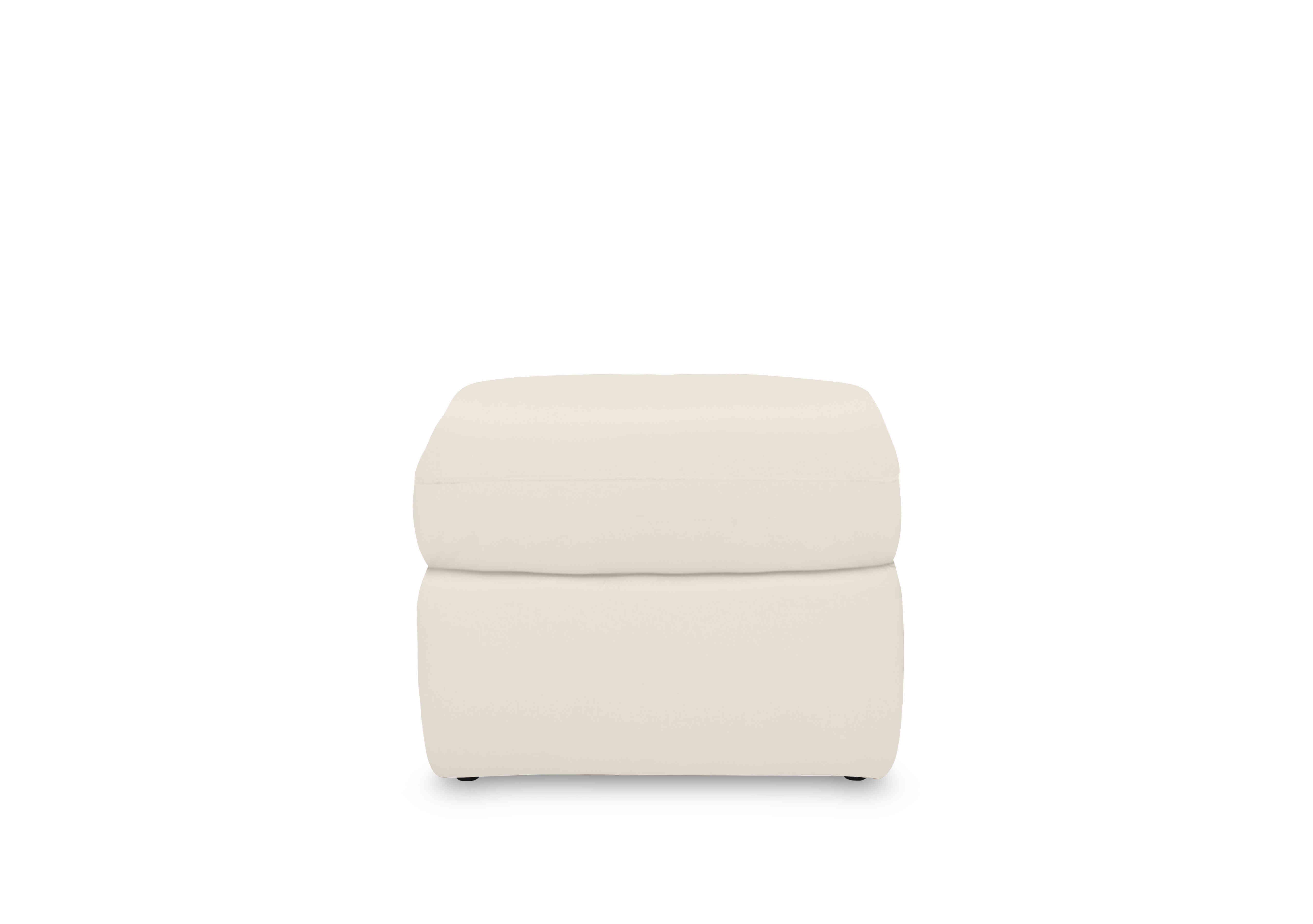 Cinemax Leather Storage Footstool in Le-9307 White on Furniture Village