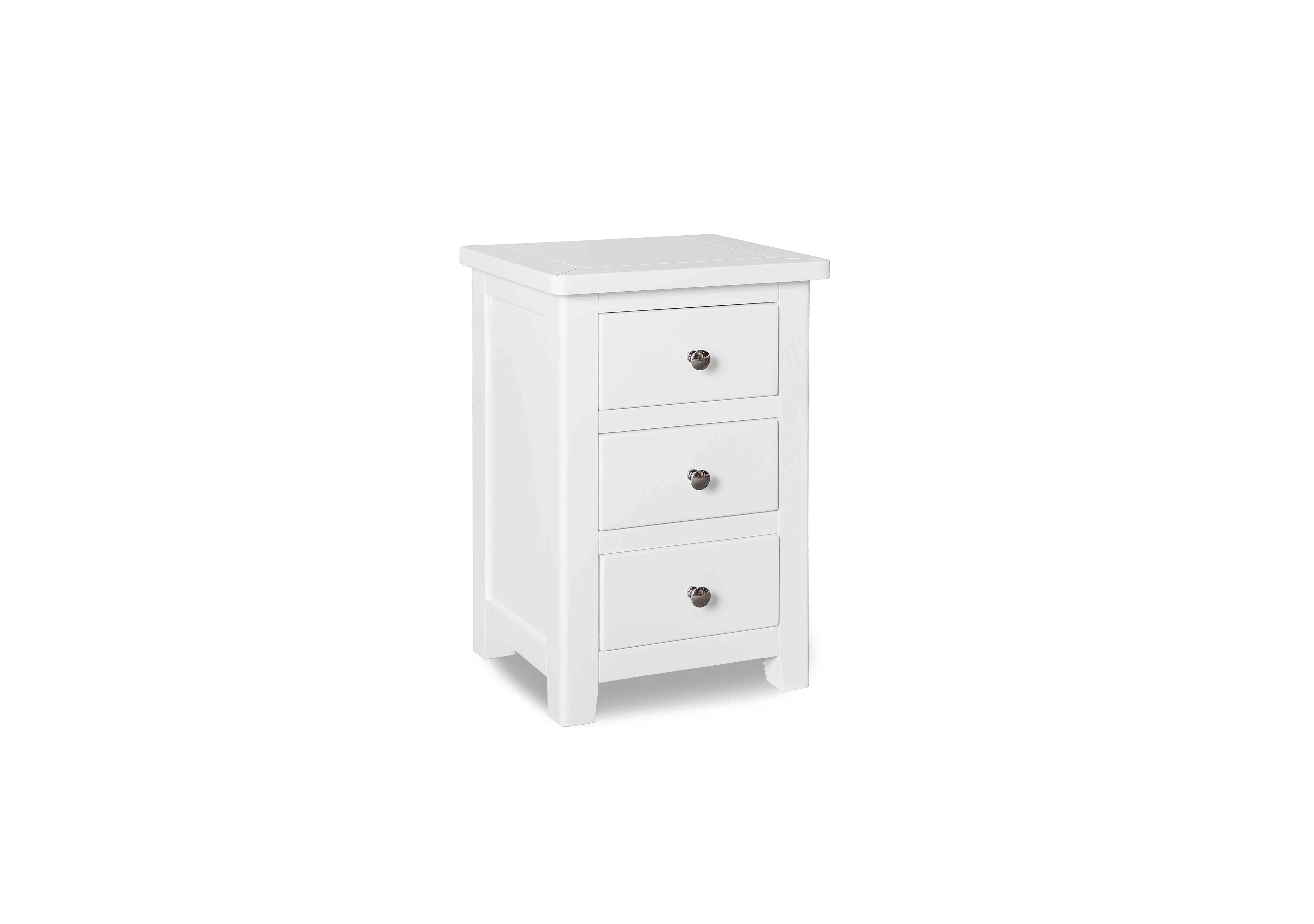 Grace 3 Drawer Bedside Cabinet in White on Furniture Village