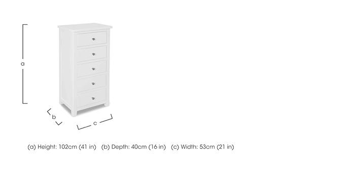 Grace 5 Drawer Narrow Chest in  on Furniture Village