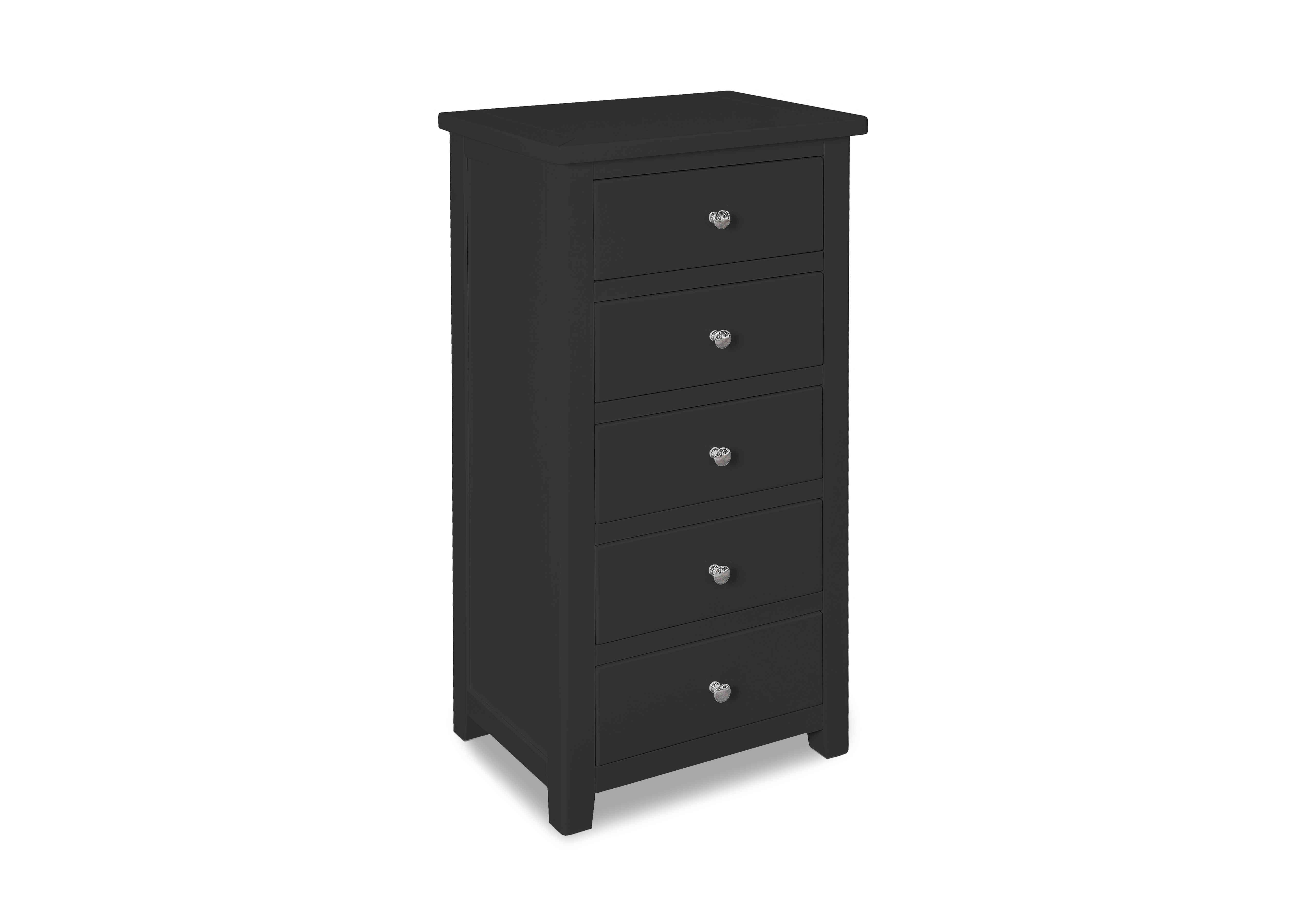 Grace 5 Drawer Narrow Chest in Charcoal on Furniture Village