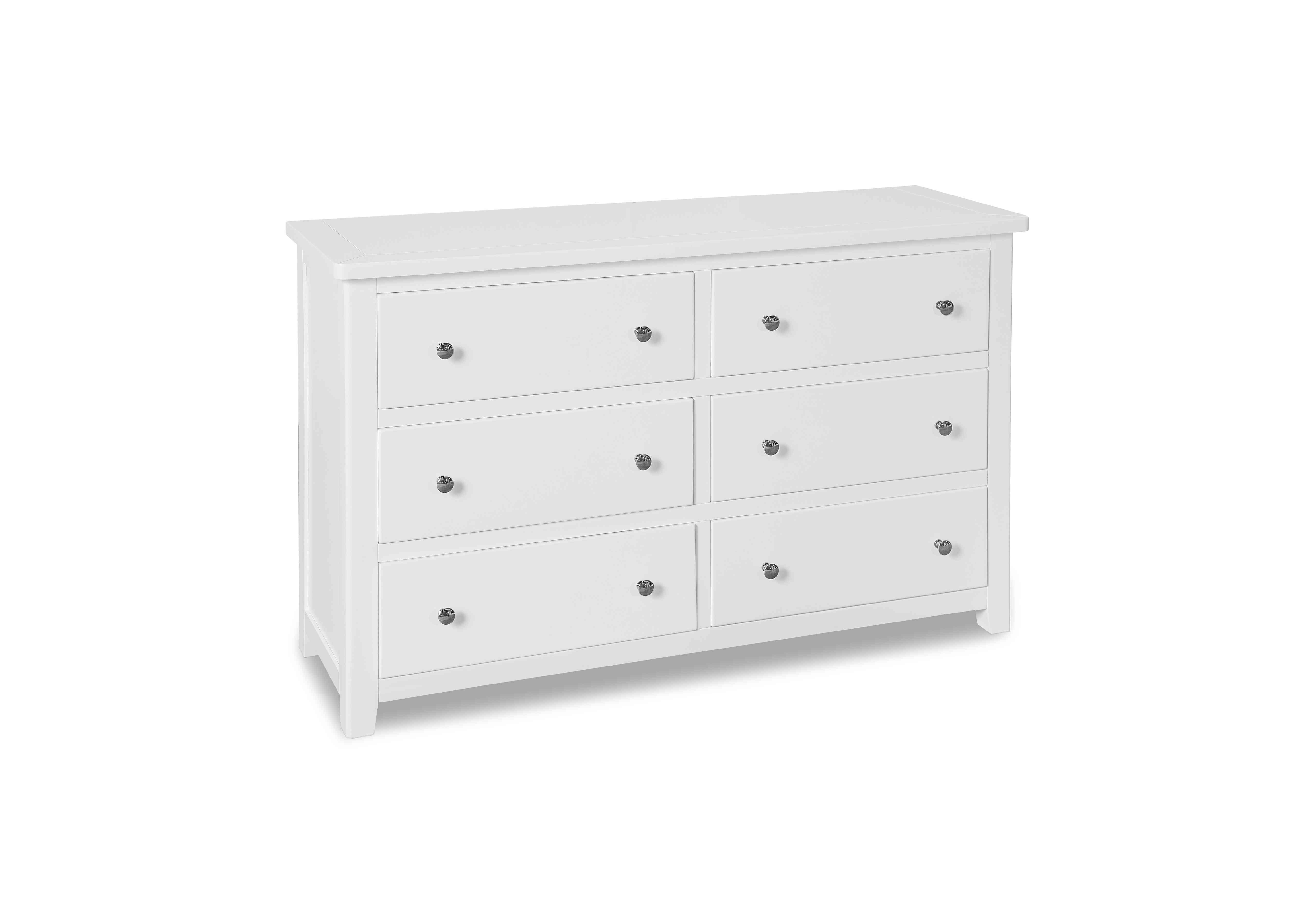 Grace 6 Drawer Wide Chest in White on Furniture Village