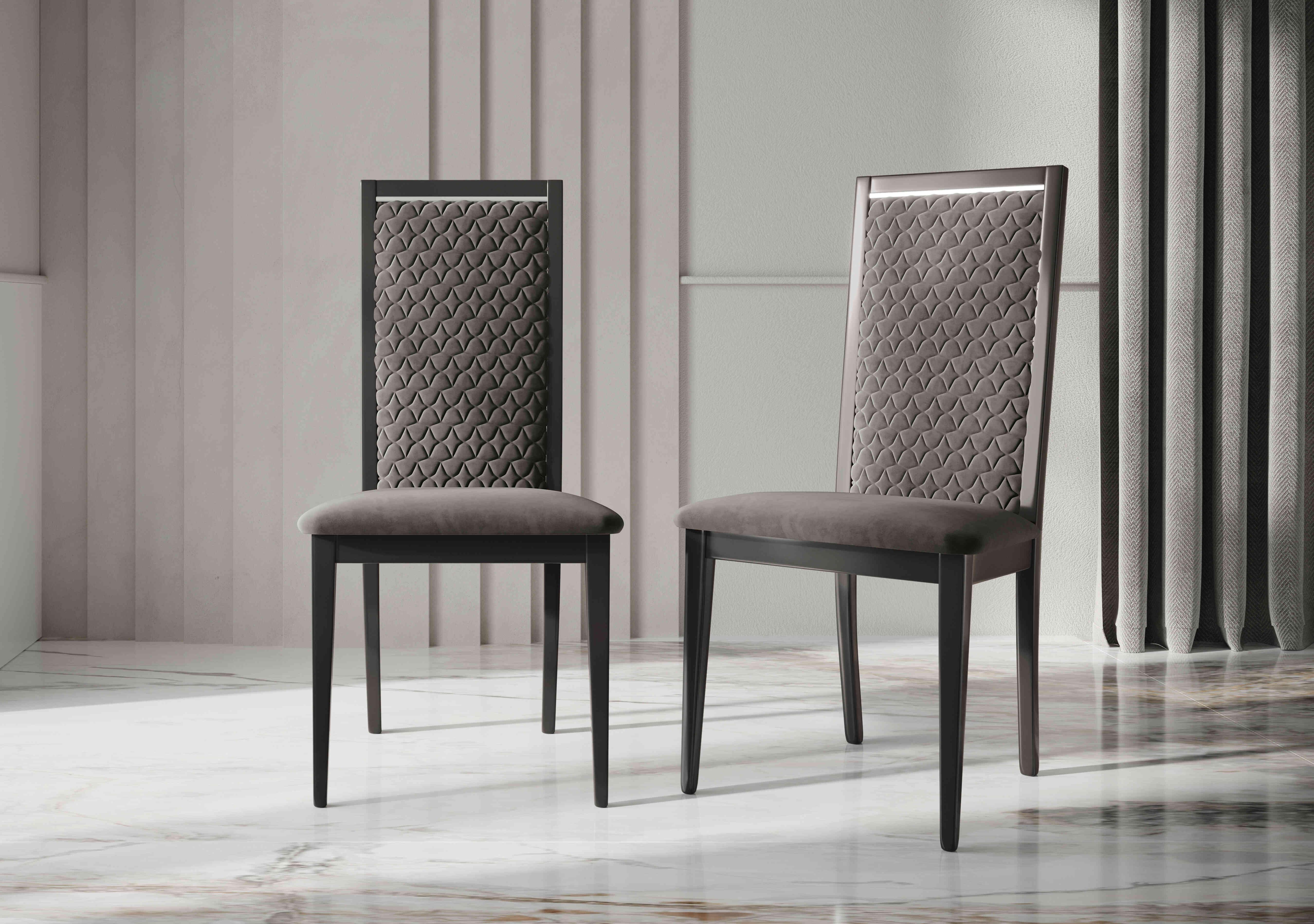 Vita Wooden Dining Chair with Patterned Upholstered Back in  on Furniture Village