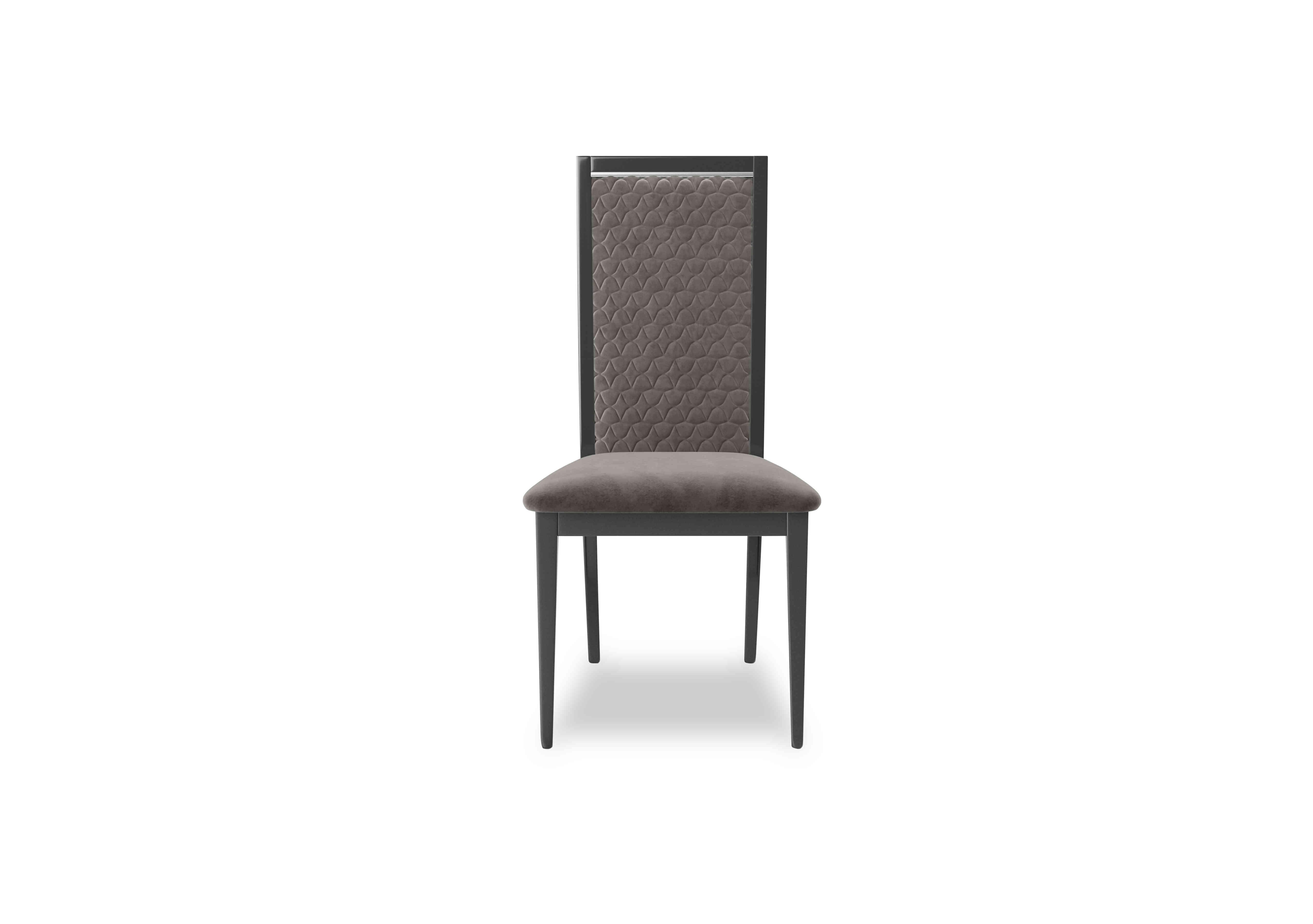 Vita Wooden Dining Chair with Patterned Upholstered Back in Miraglio 205 Granite on Furniture Village