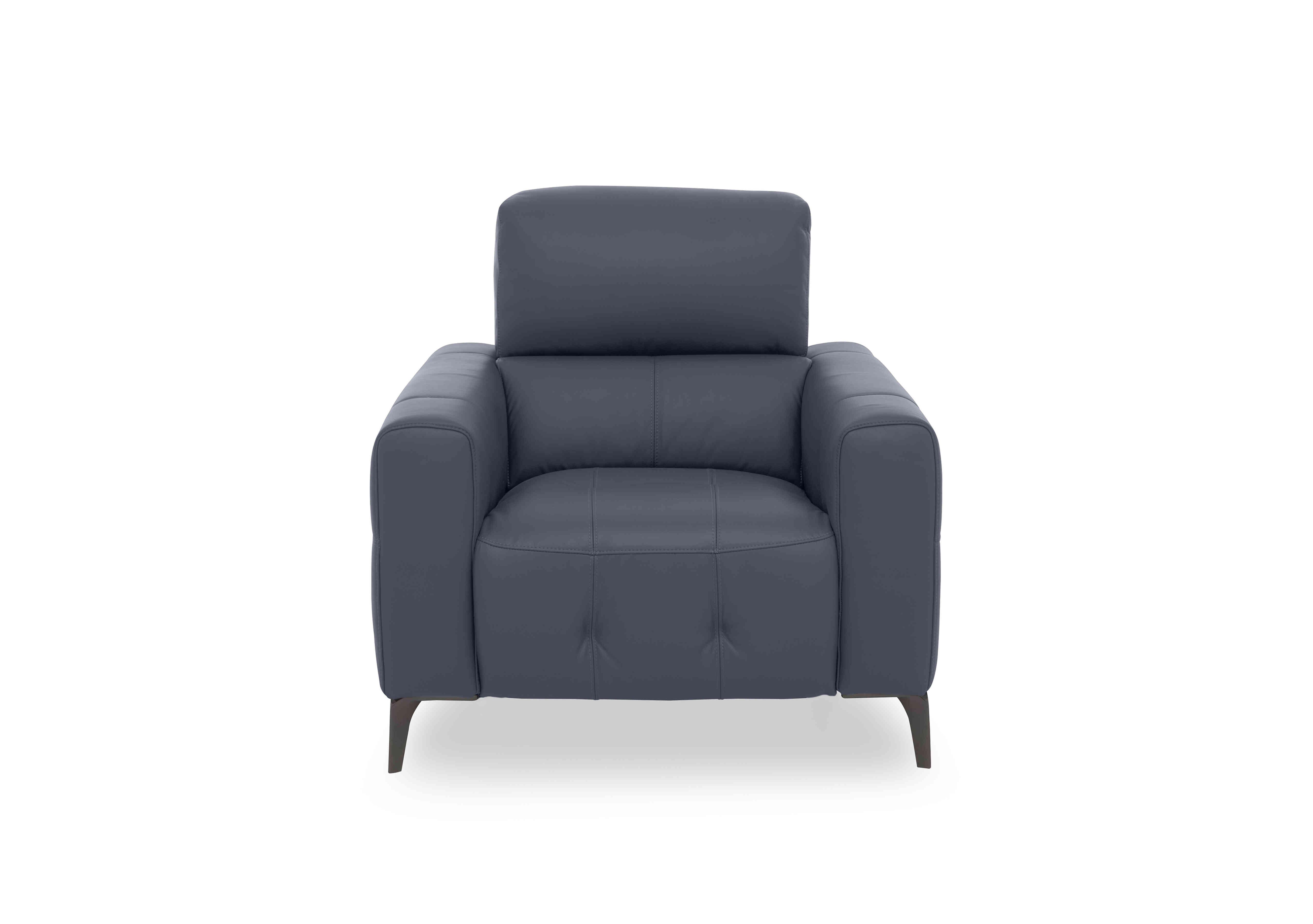 New York Leather Chair in Bv-313e Ocean Blue on Furniture Village