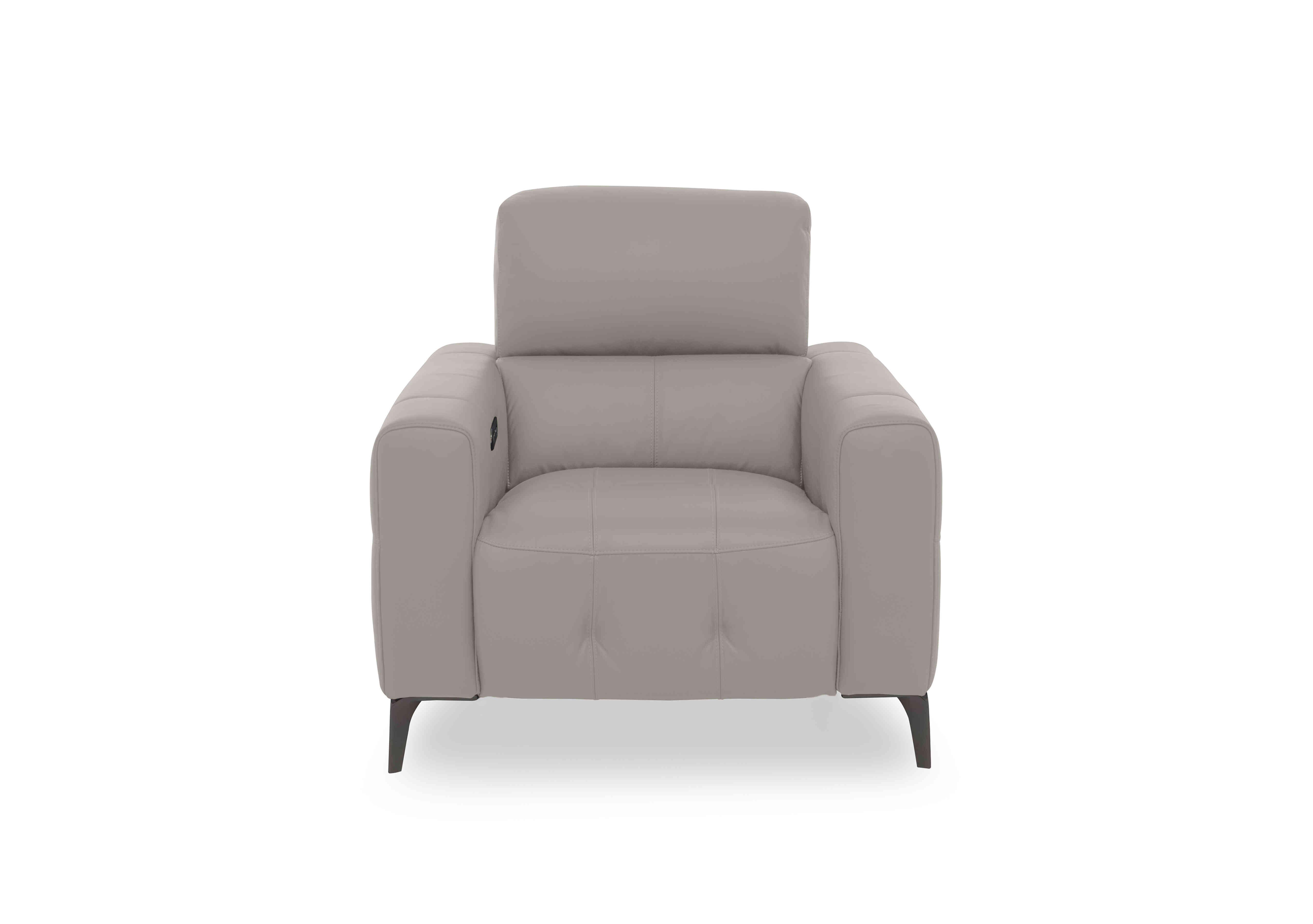 New York Leather Chair in Bv-946b Silver Grey on Furniture Village