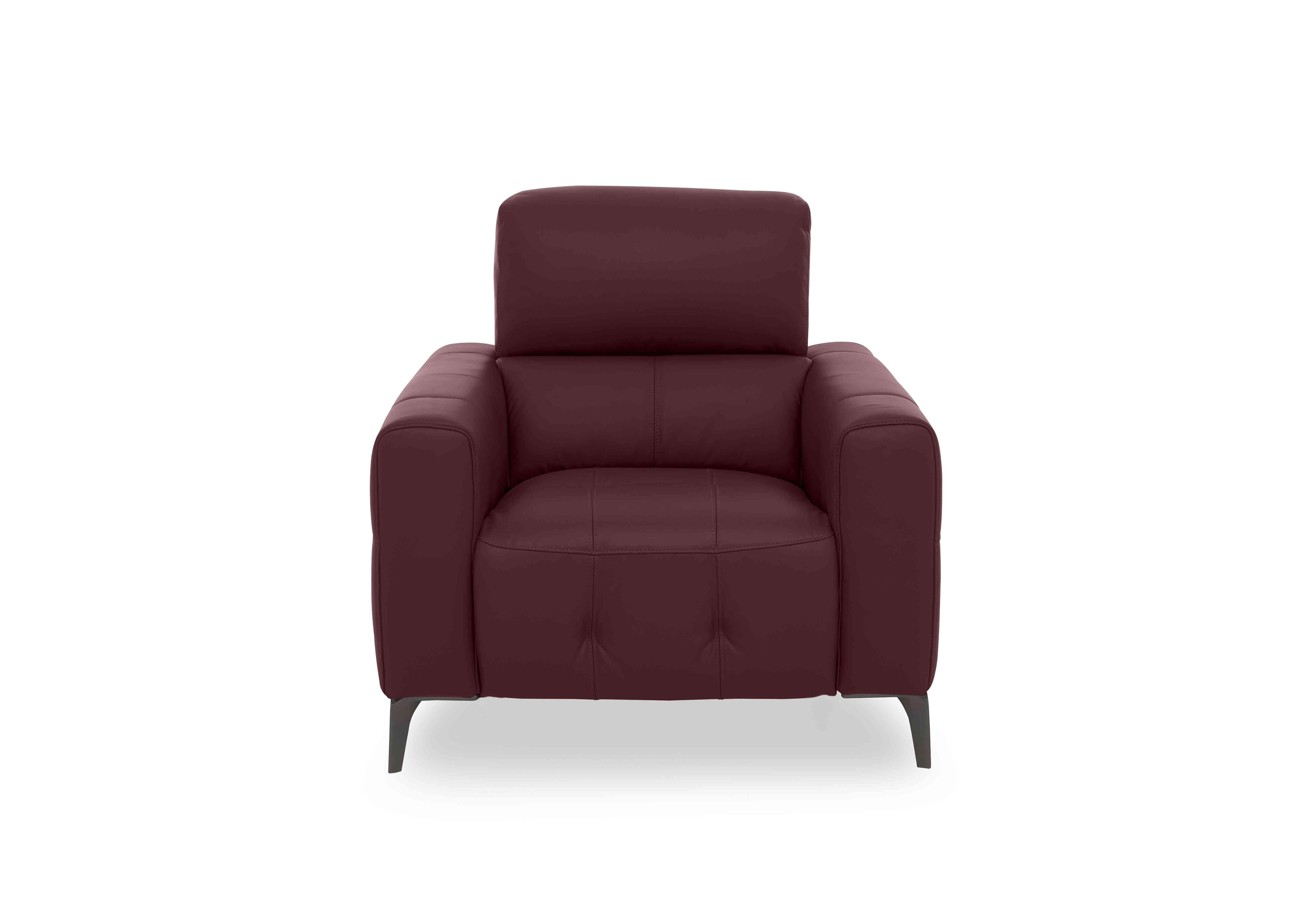 New York Leather Chair in Nc-035c Deep Red on Furniture Village