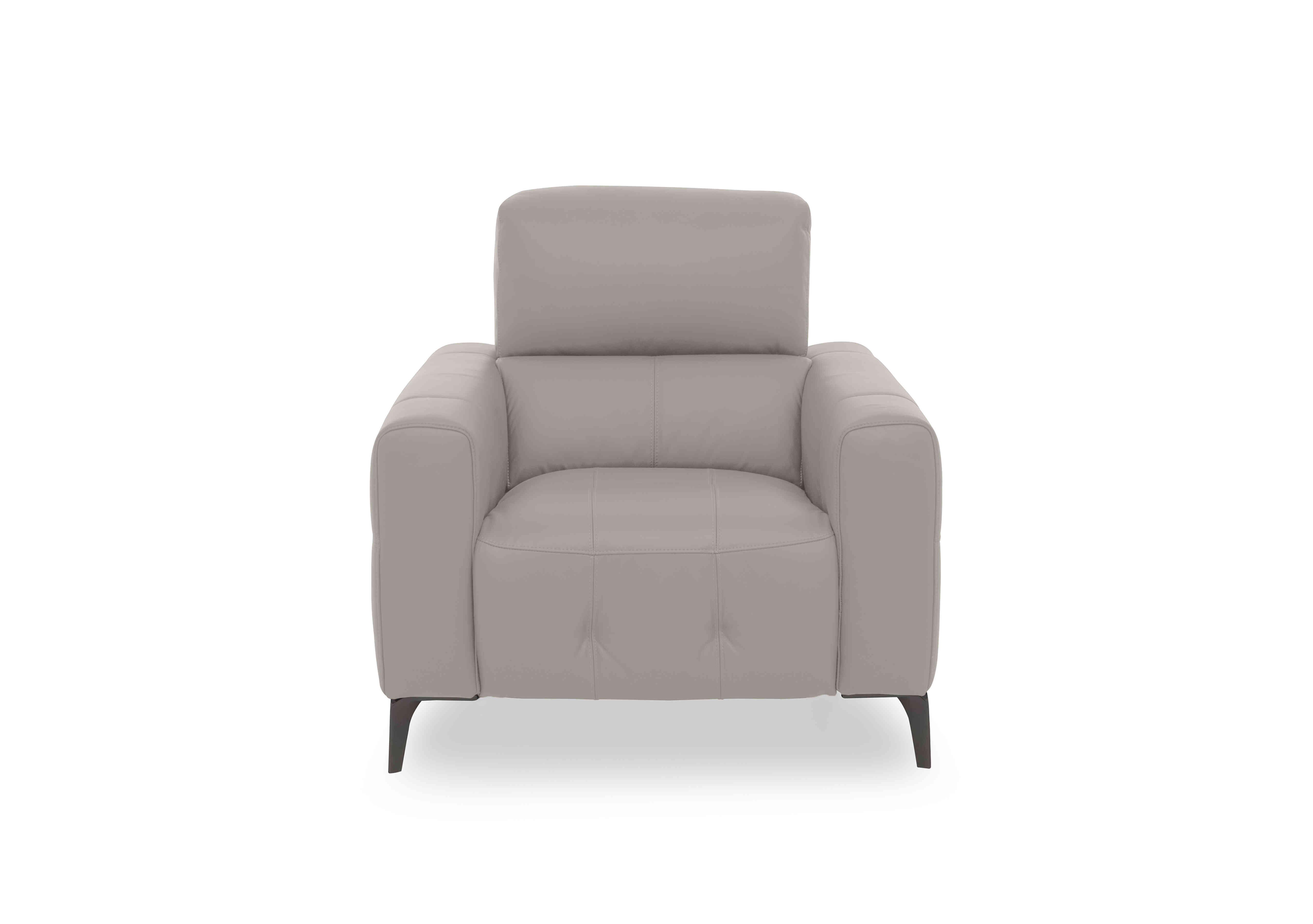 New York Leather Chair in Nc-946b Feather Grey on Furniture Village