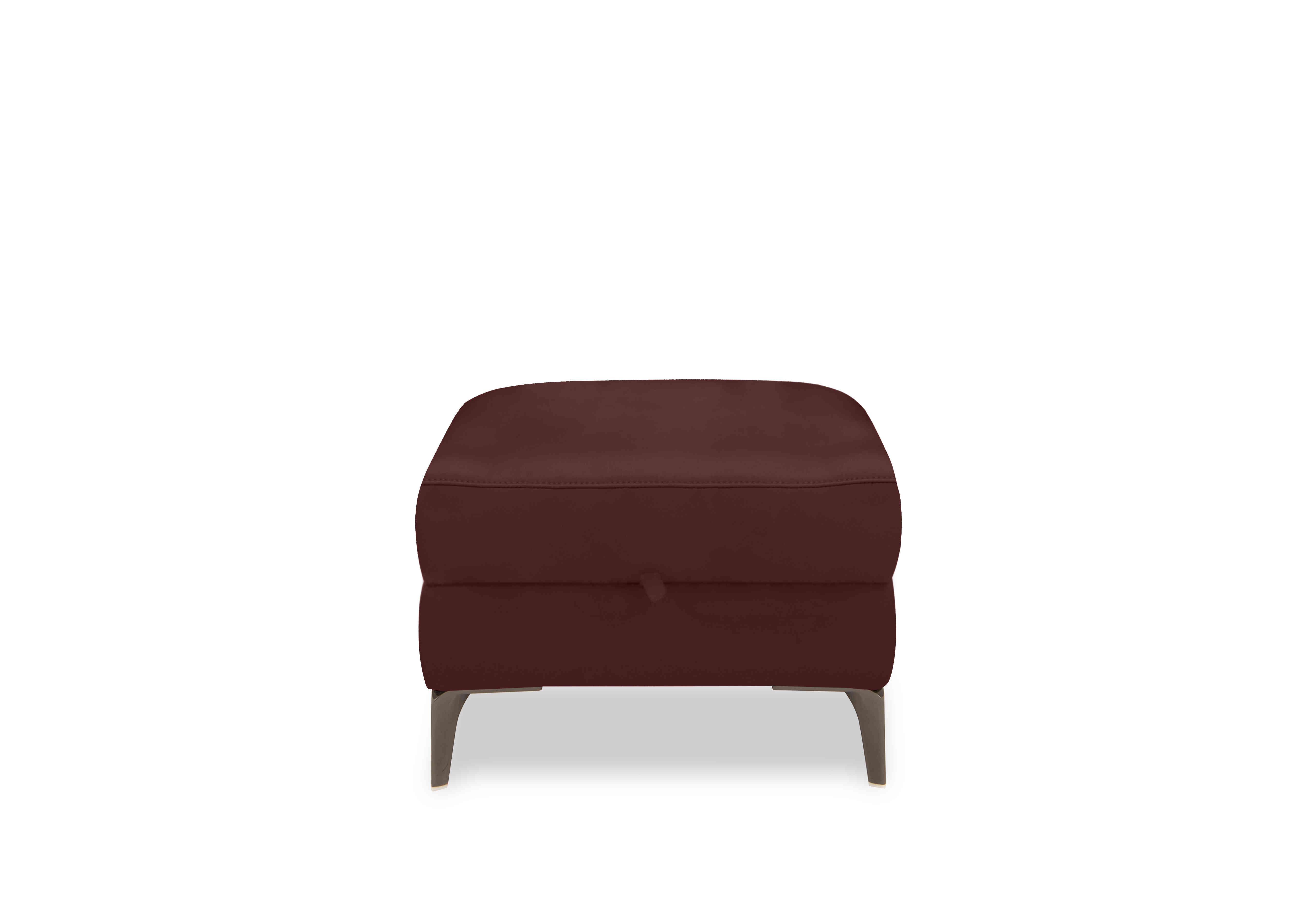 New York Leather Storage Footstool in Bv-035c Deep Red on Furniture Village
