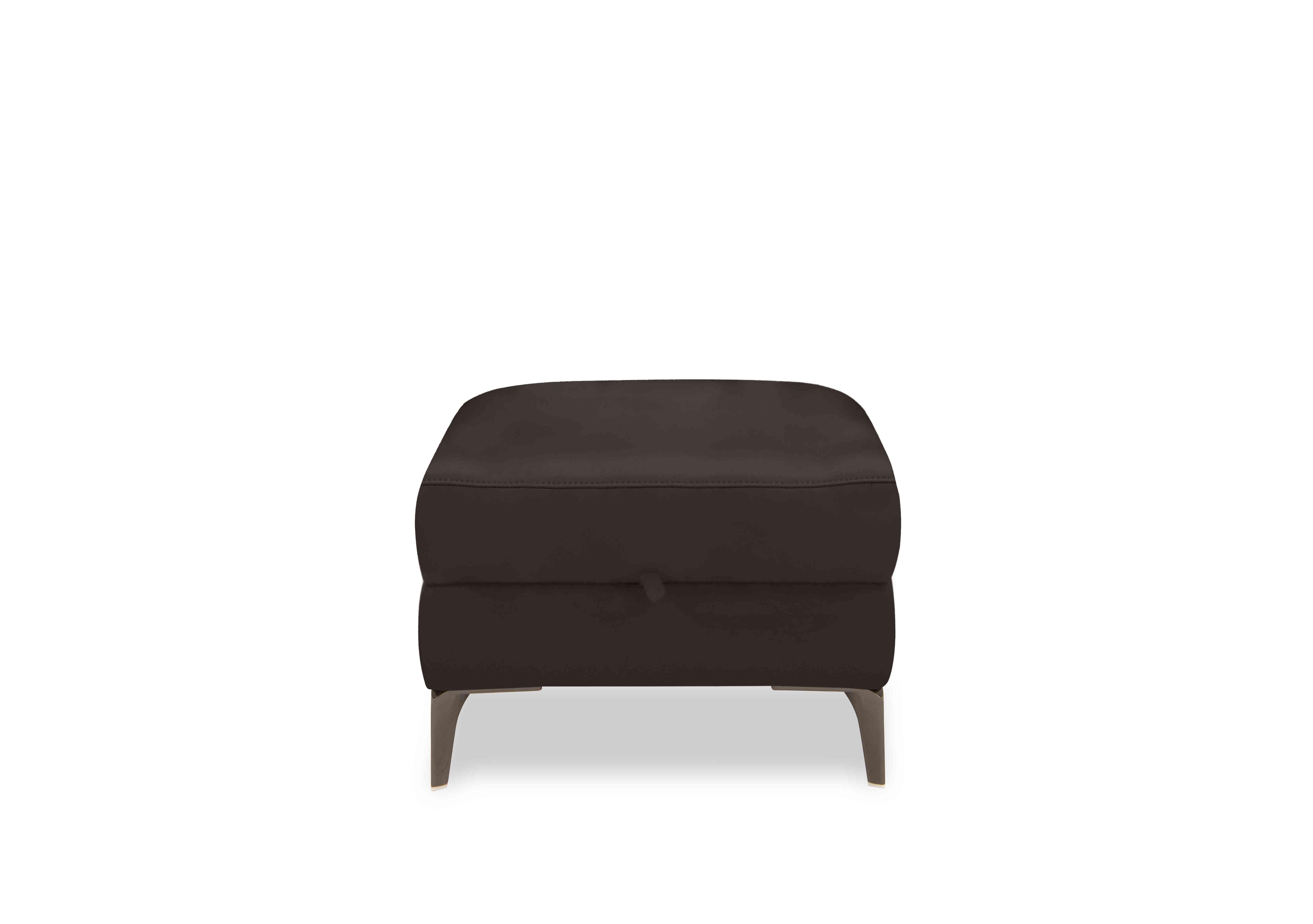 New York Leather Storage Footstool in Bv-1748 Dark Chocolate on Furniture Village