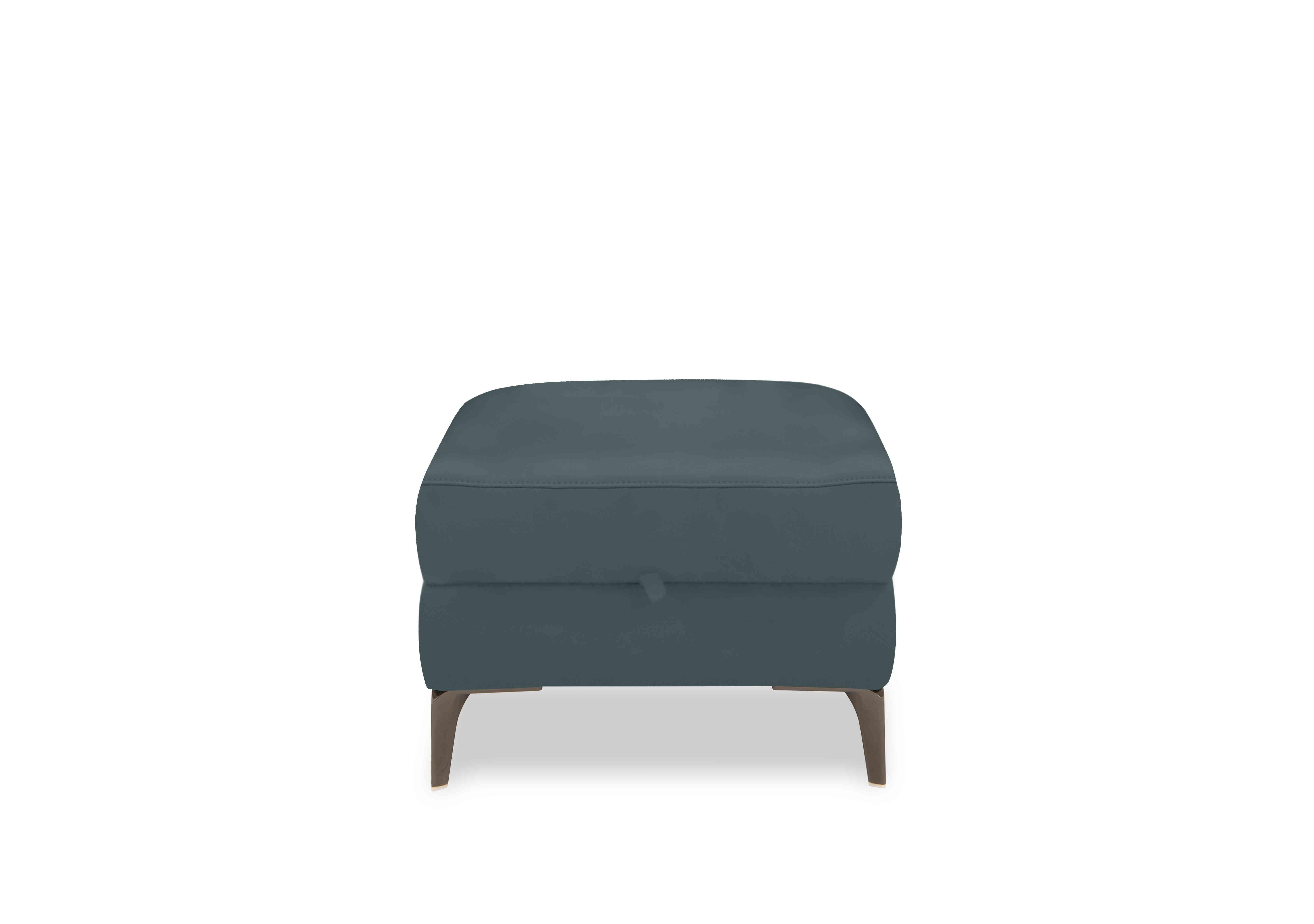 New York Leather Storage Footstool in Bv-301e Lake Green on Furniture Village