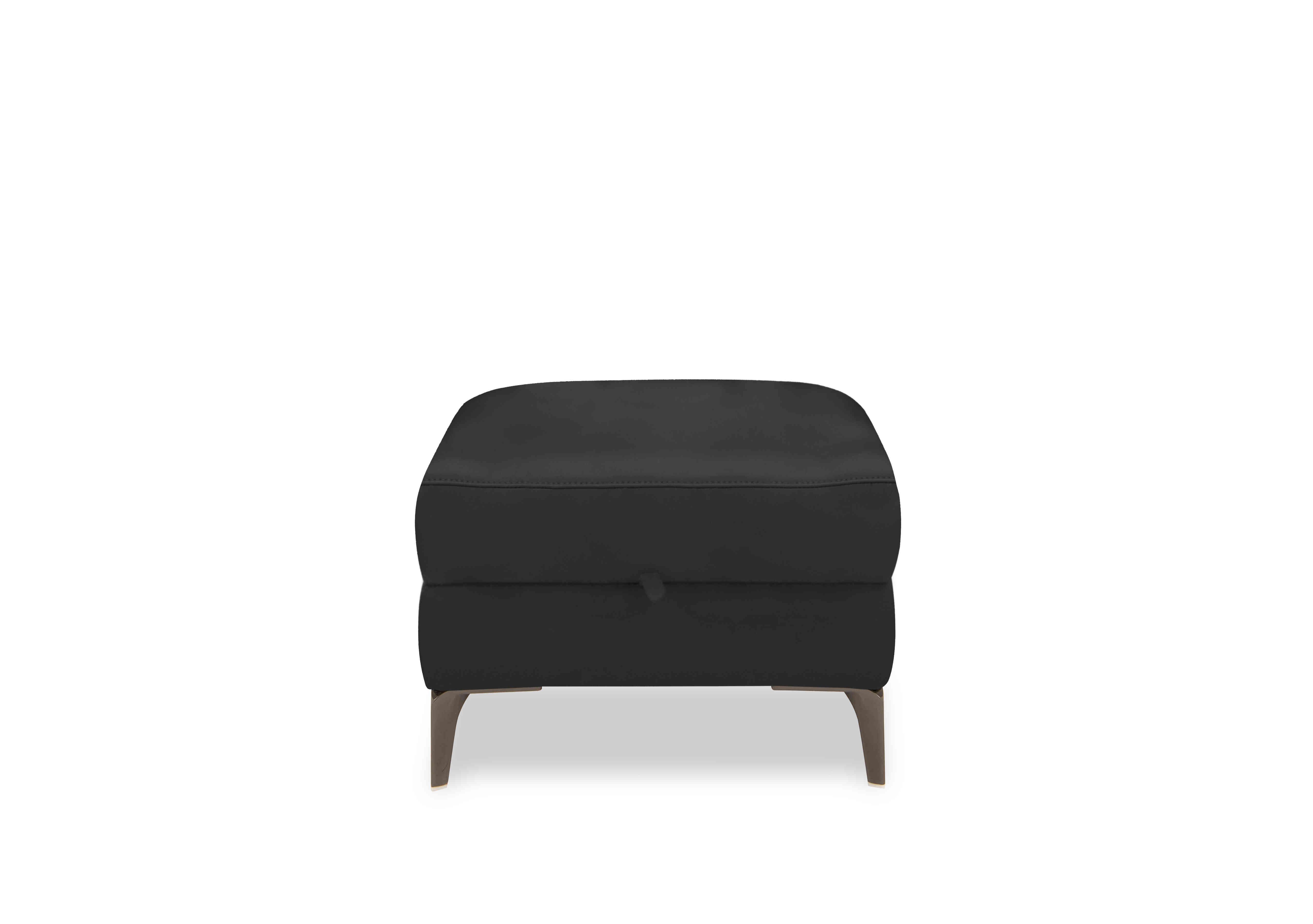 New York Leather Storage Footstool in Bv-3500 Classic Black on Furniture Village