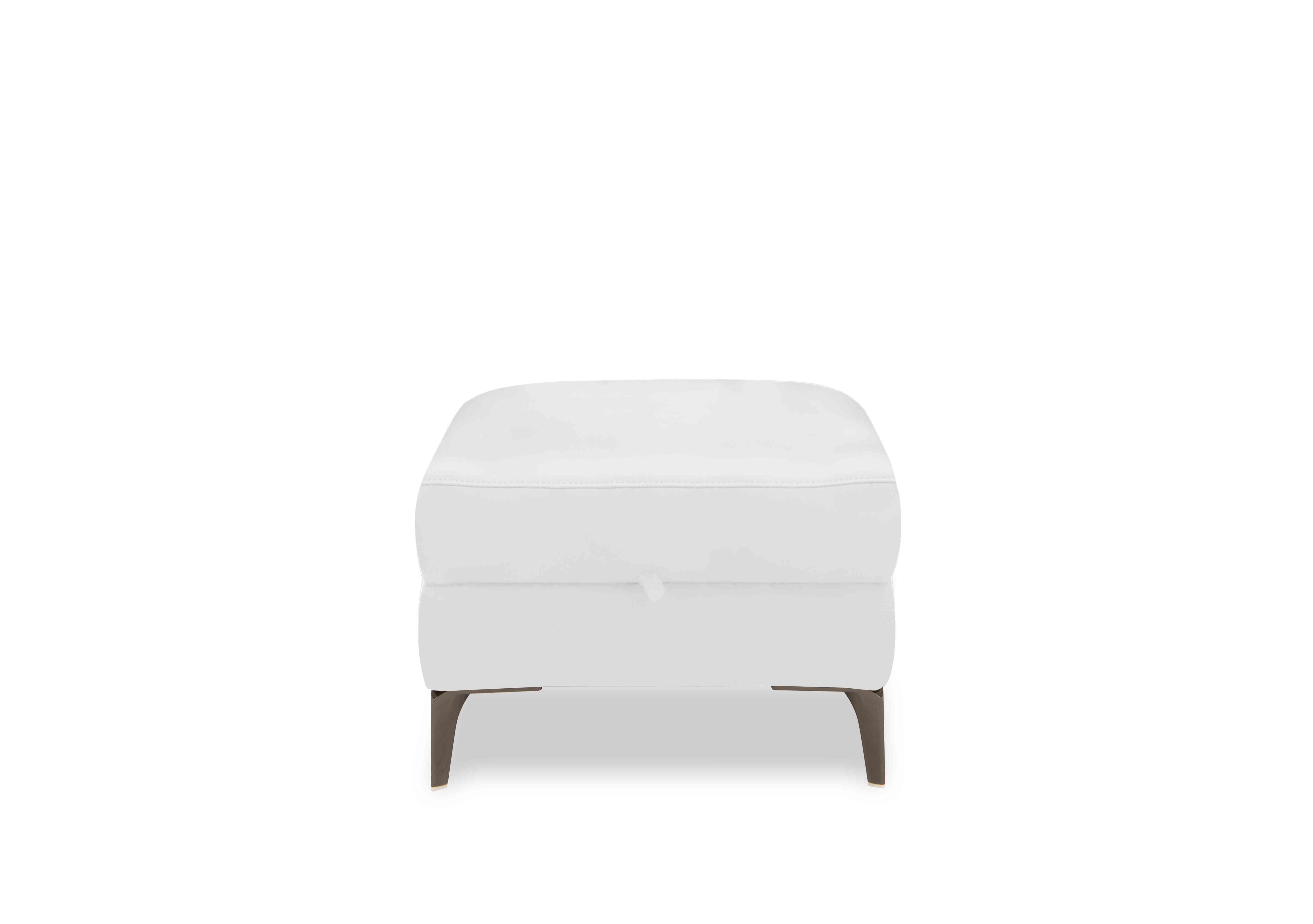 New York Leather Storage Footstool in Bv-744d Star White on Furniture Village