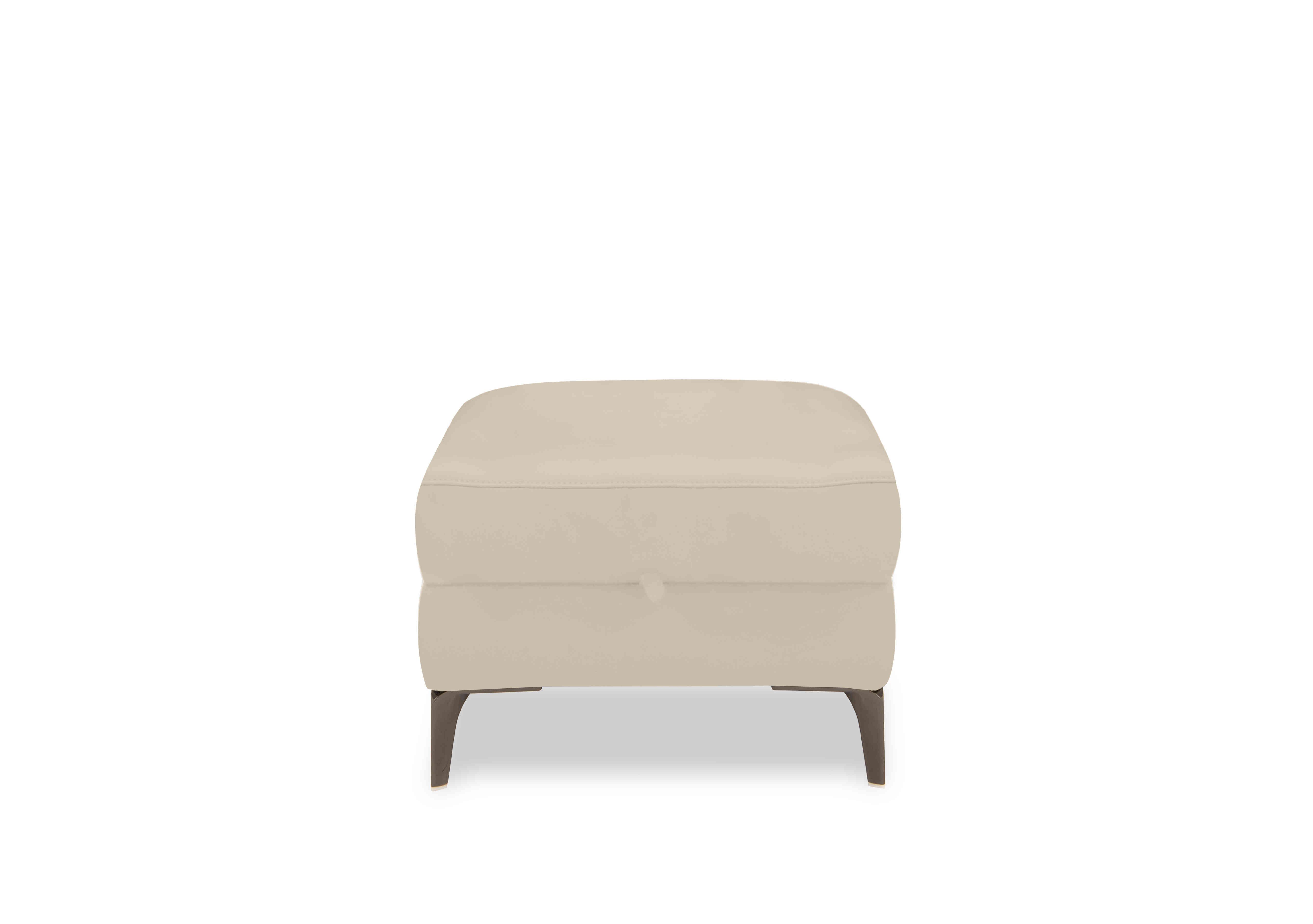 New York Leather Storage Footstool in Bv-862c Bisque on Furniture Village