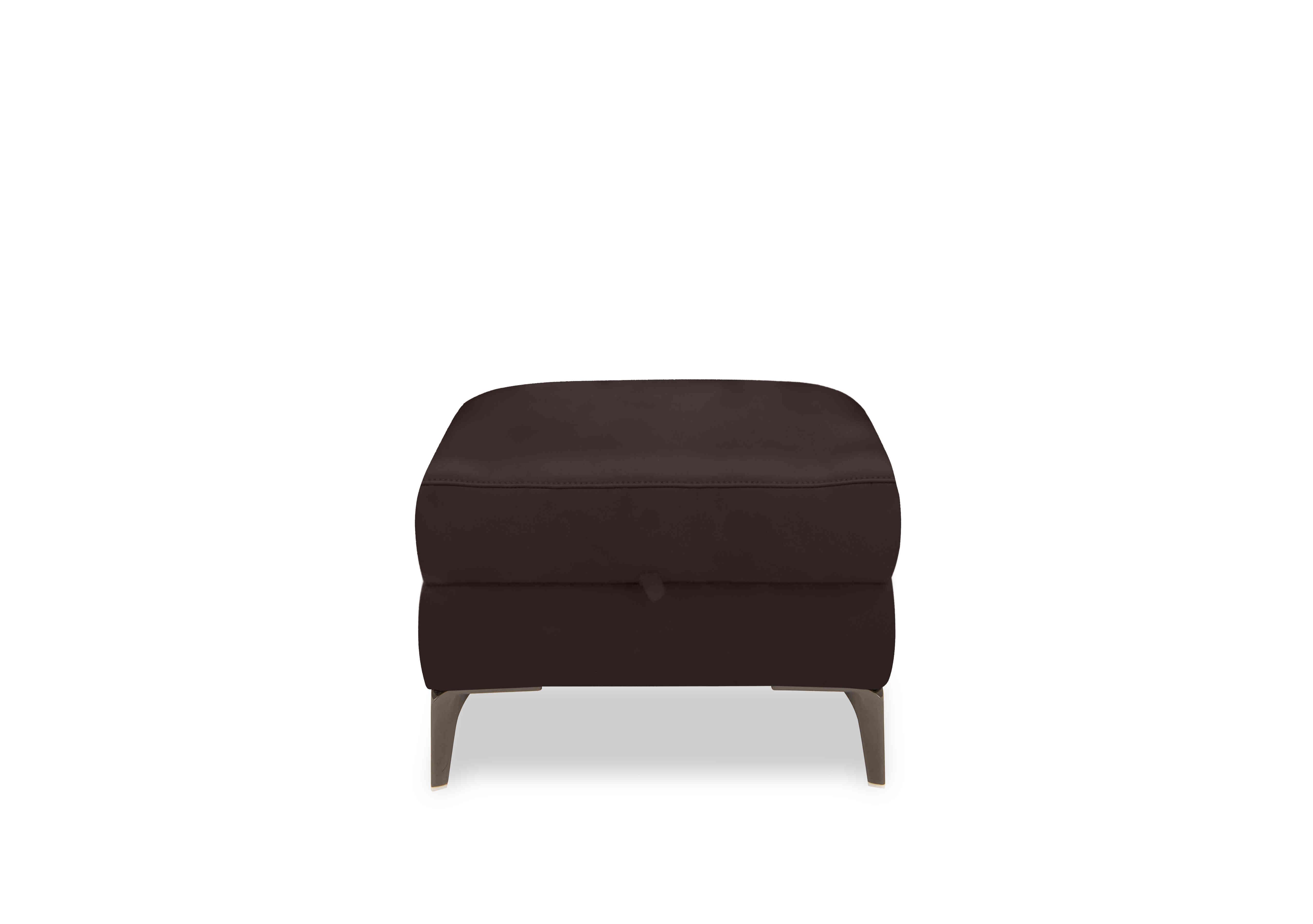 New York Leather Storage Footstool in Hw-886c Espresso on Furniture Village