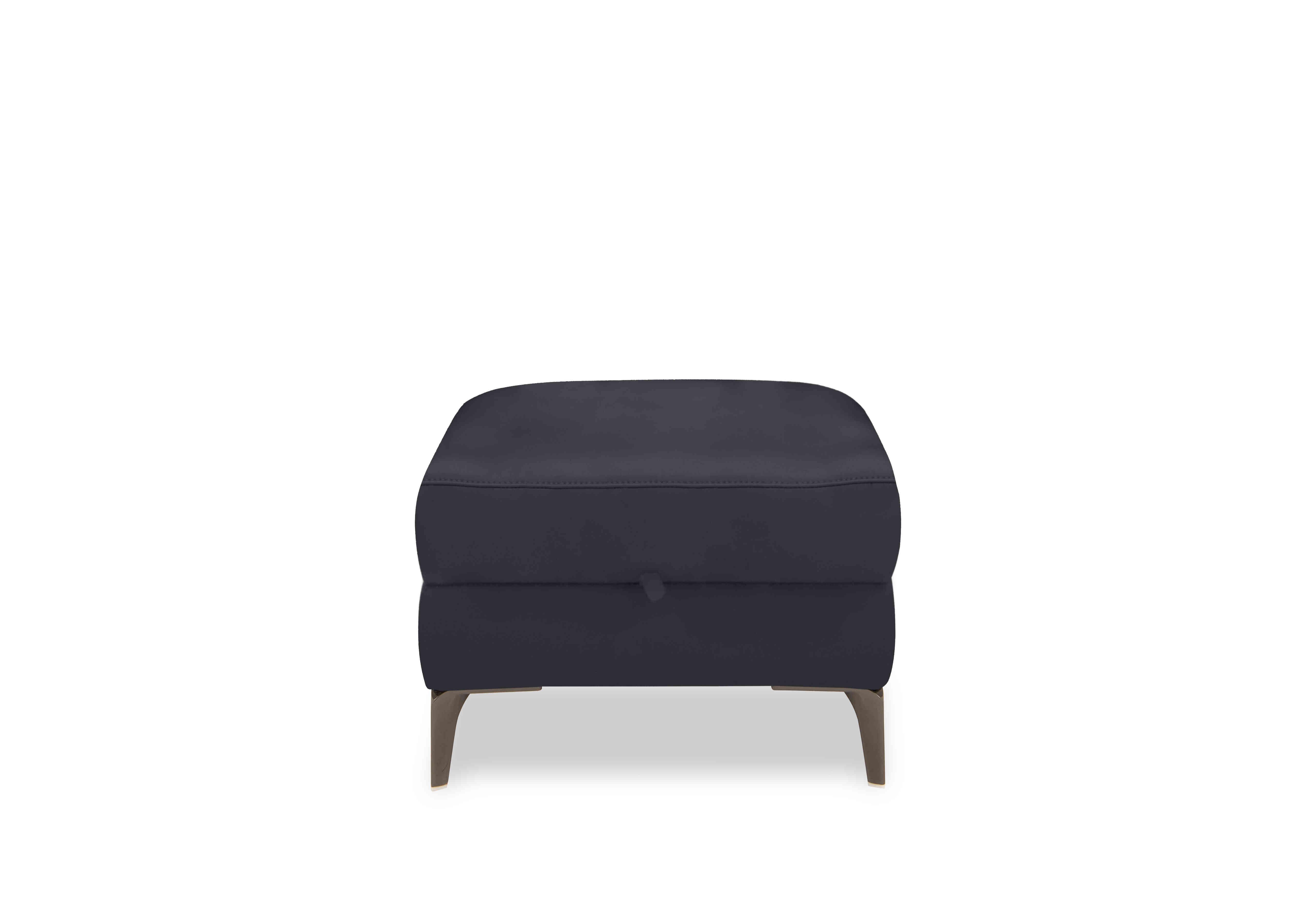 New York Leather Storage Footstool in Hw-887c Black on Furniture Village