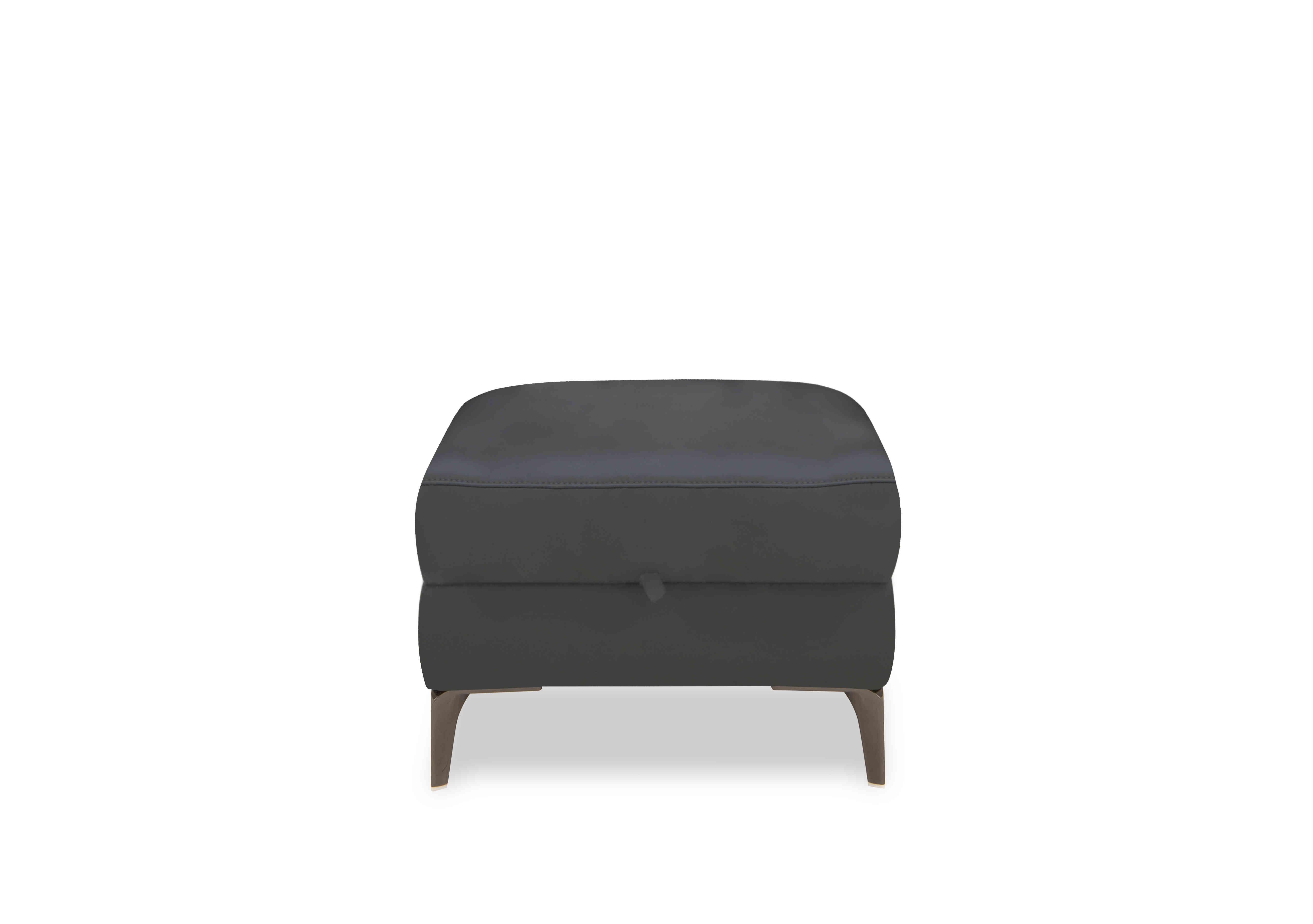New York Leather Storage Footstool in Nw-517e Shale Grey on Furniture Village