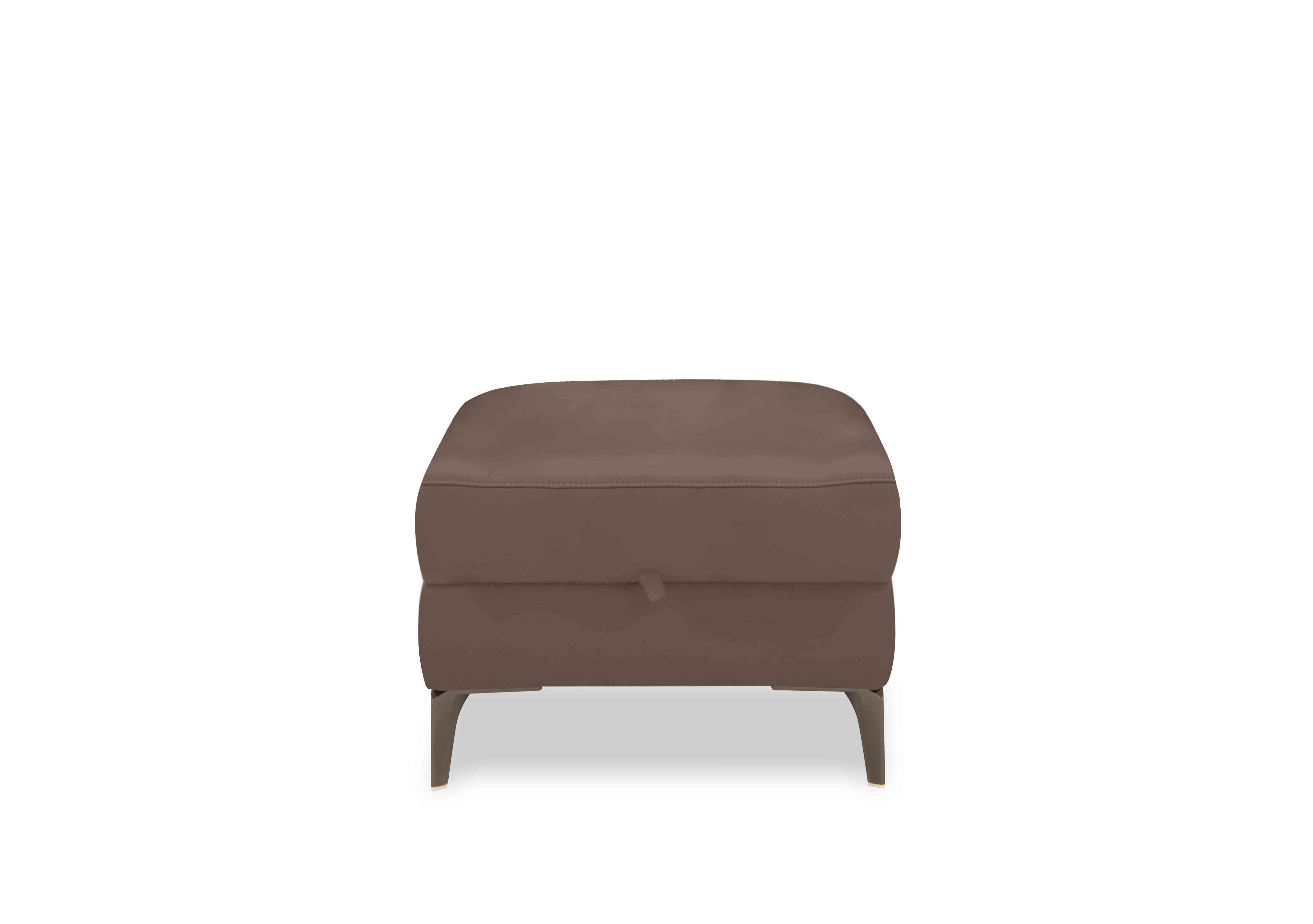 New York Leather Storage Footstool in Nw-586e Fawn on Furniture Village