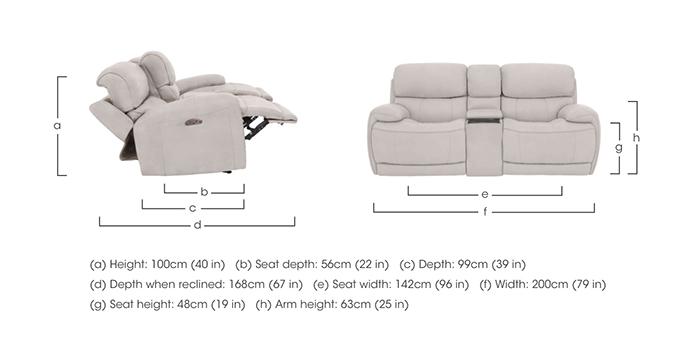 Rocco 2 Seater Fabric Power Rocker Sofa with Cup Holders and Power Headrests in  on Furniture Village