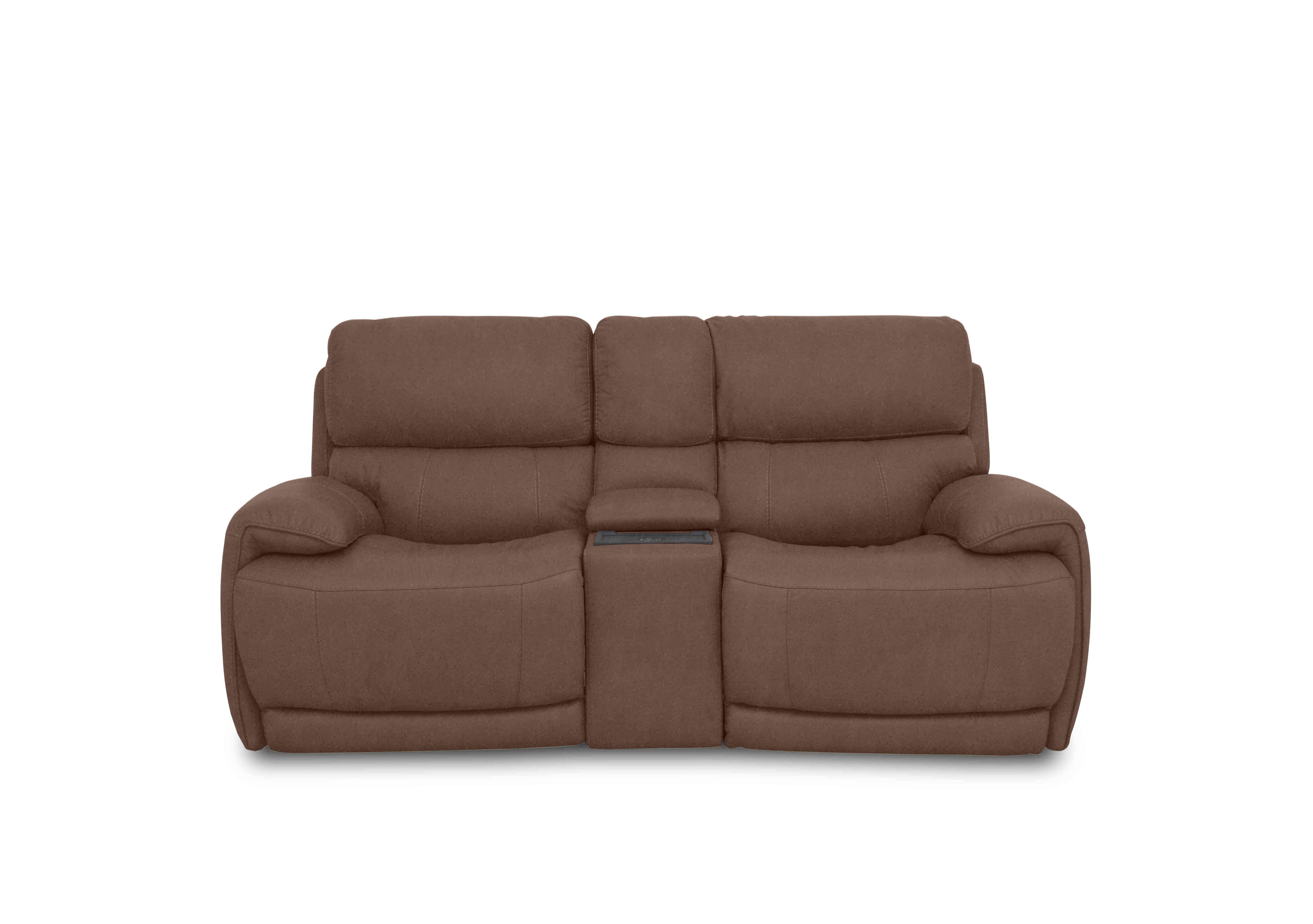 Rocco 2 Seater Fabric Power Rocker Sofa with Cup Holders and Power Headrests in Bfa-Blj-R05 Hazelnut on Furniture Village