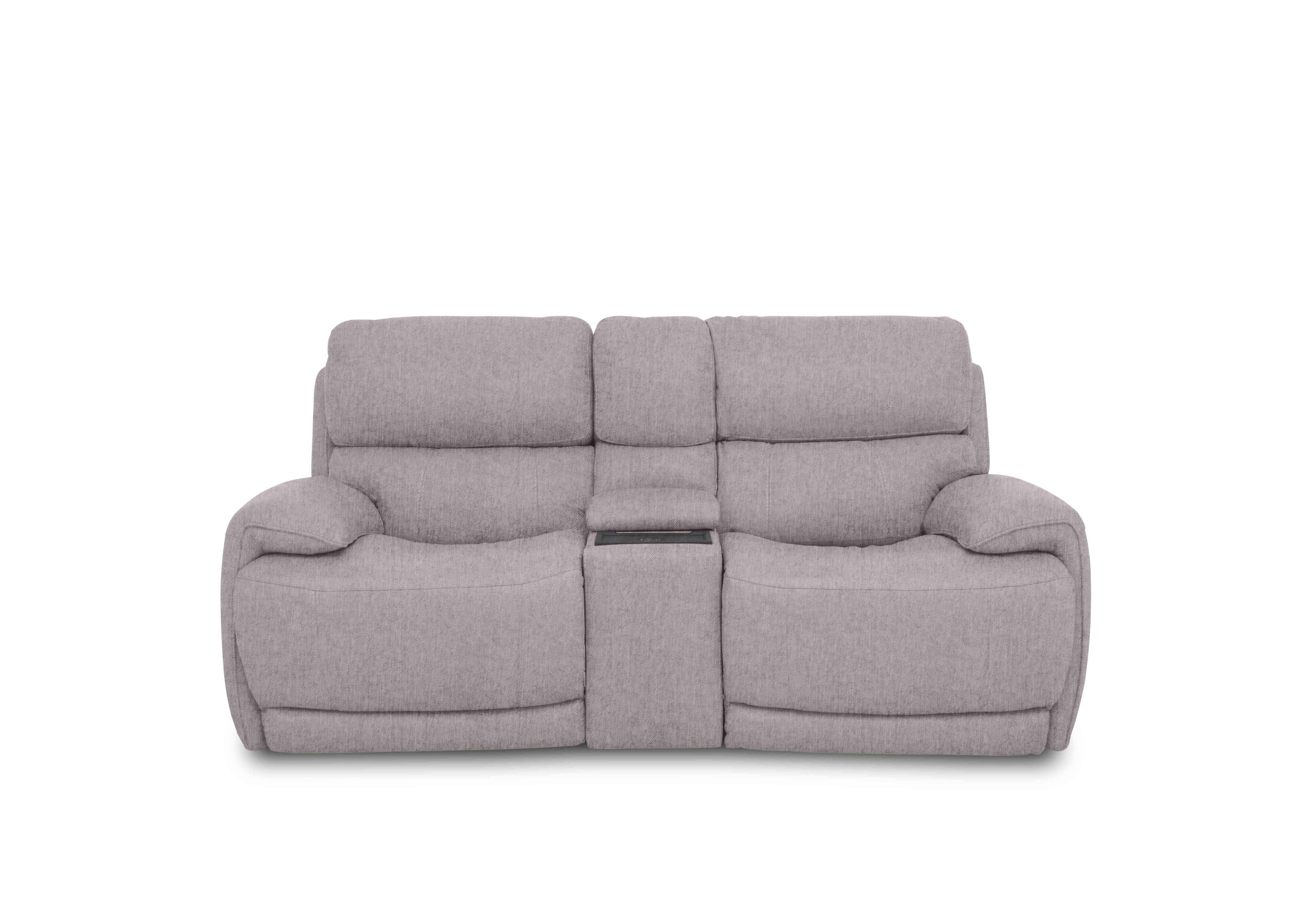 Rocco 2 Seater Fabric Power Rocker Sofa with Cup Holders and Power Headrests in Fab-Meo-R27 Pewter on Furniture Village