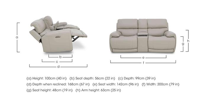 Rocco 2 Seater Leather Power Rocker Sofa with Cup Holders and Power Headrests in  on Furniture Village