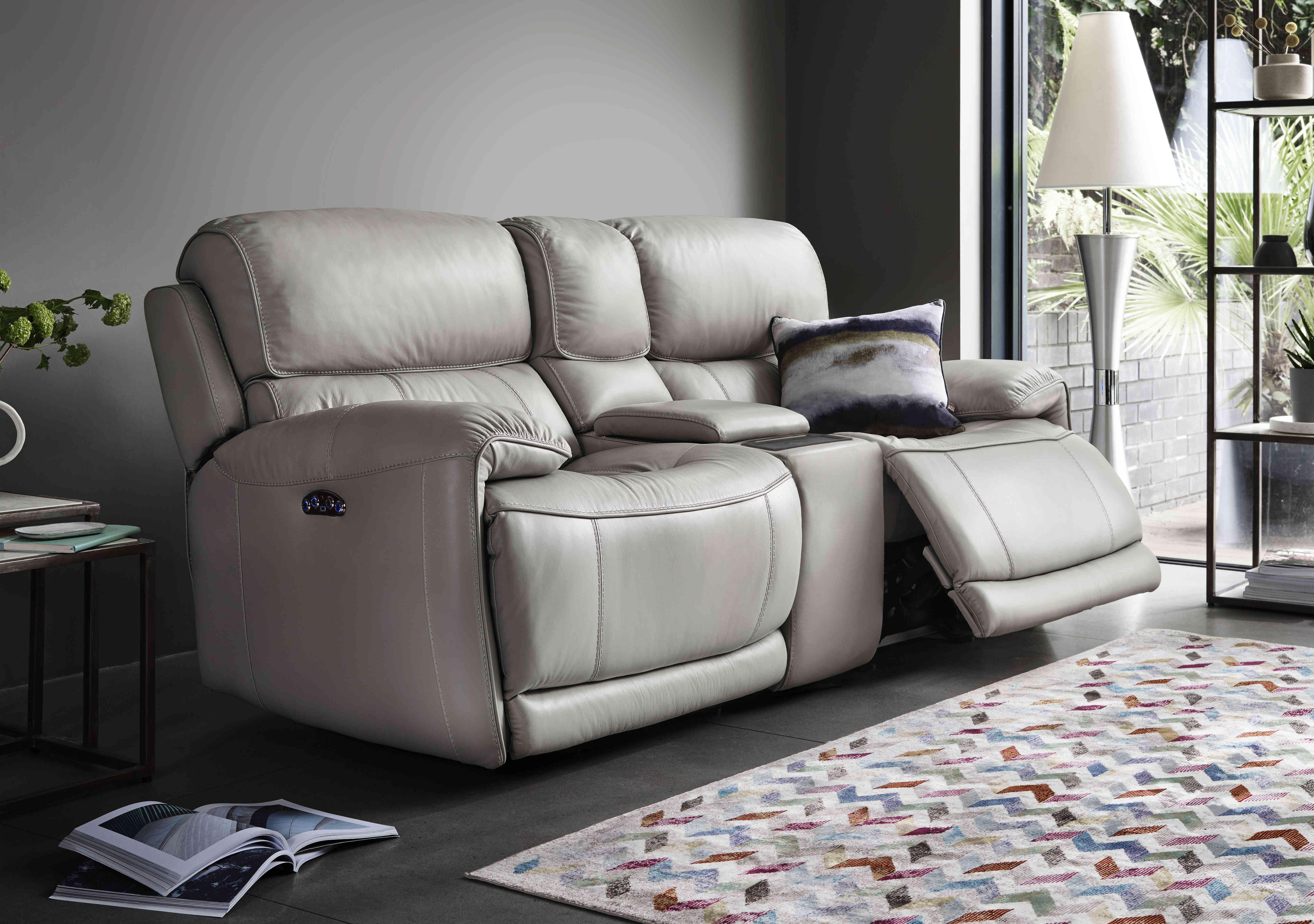 Rocco 2 Seater Leather Power Rocker Sofa with Cup Holders and Power Headrests in  on Furniture Village