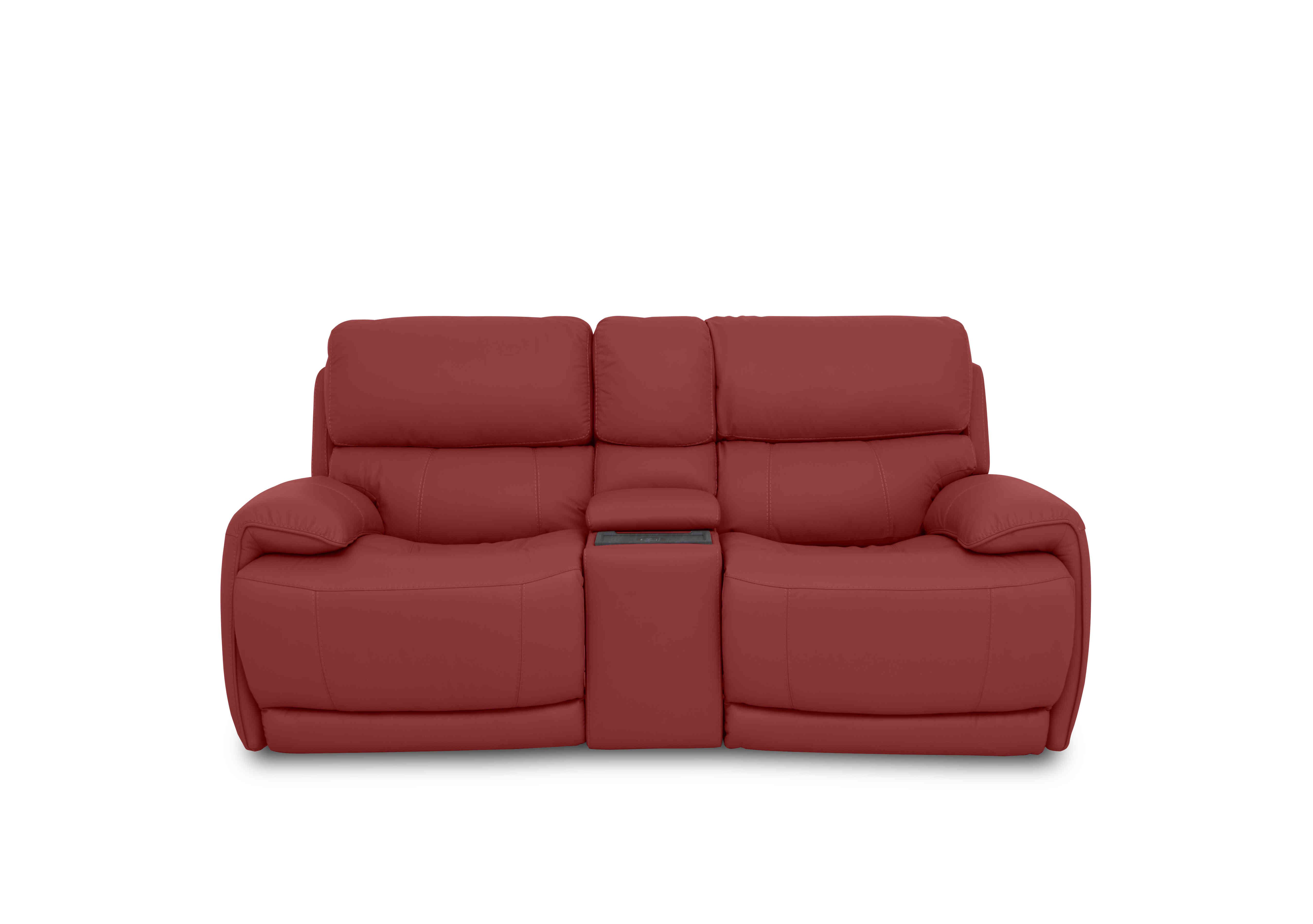 Rocco 2 Seater Leather Power Rocker Sofa with Cup Holders and Power Headrests in Bv-0008 Pure Red on Furniture Village