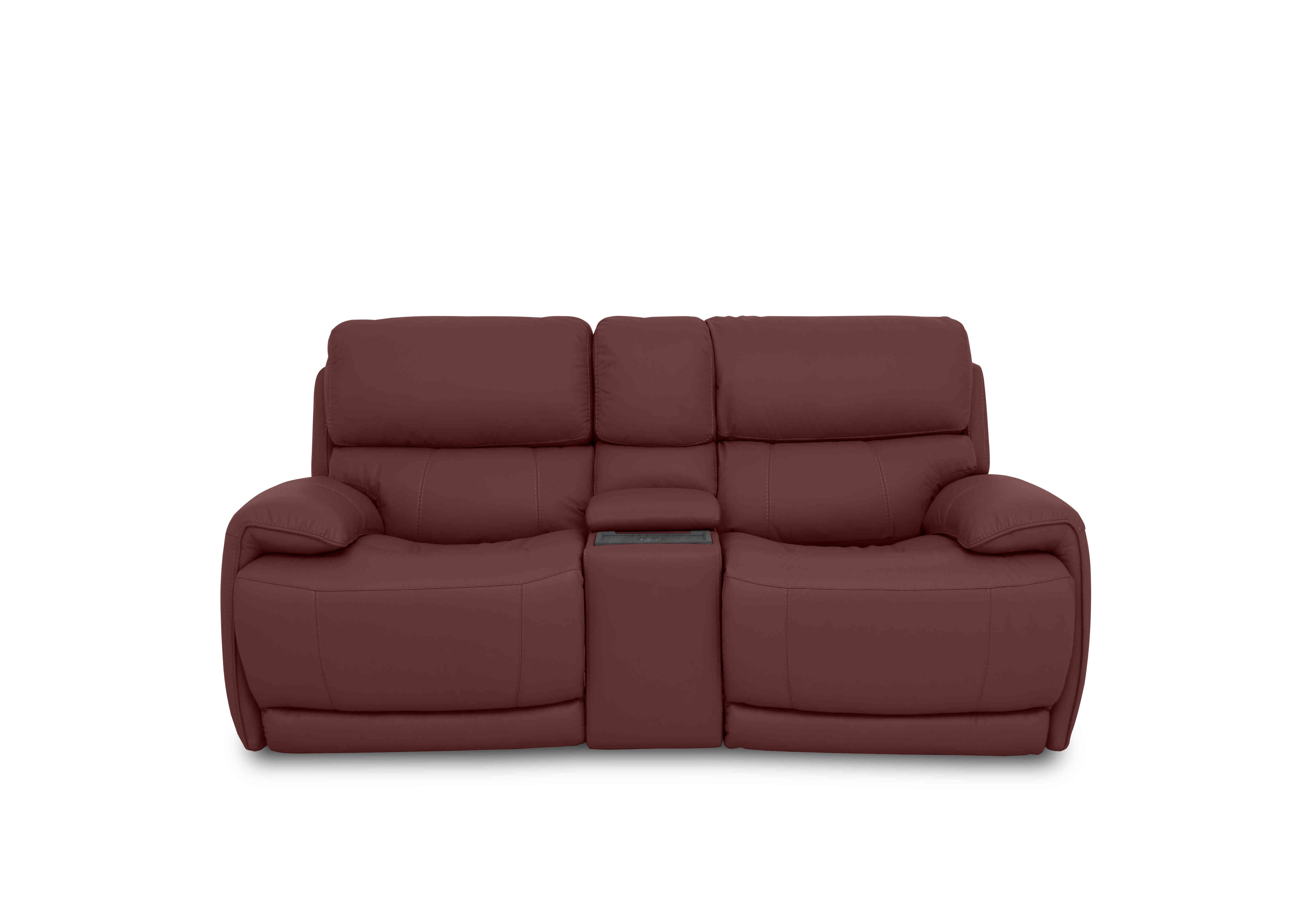 Rocco 2 Seater Leather Power Rocker Sofa with Cup Holders and Power Headrests in Bv-035c Deep Red on Furniture Village