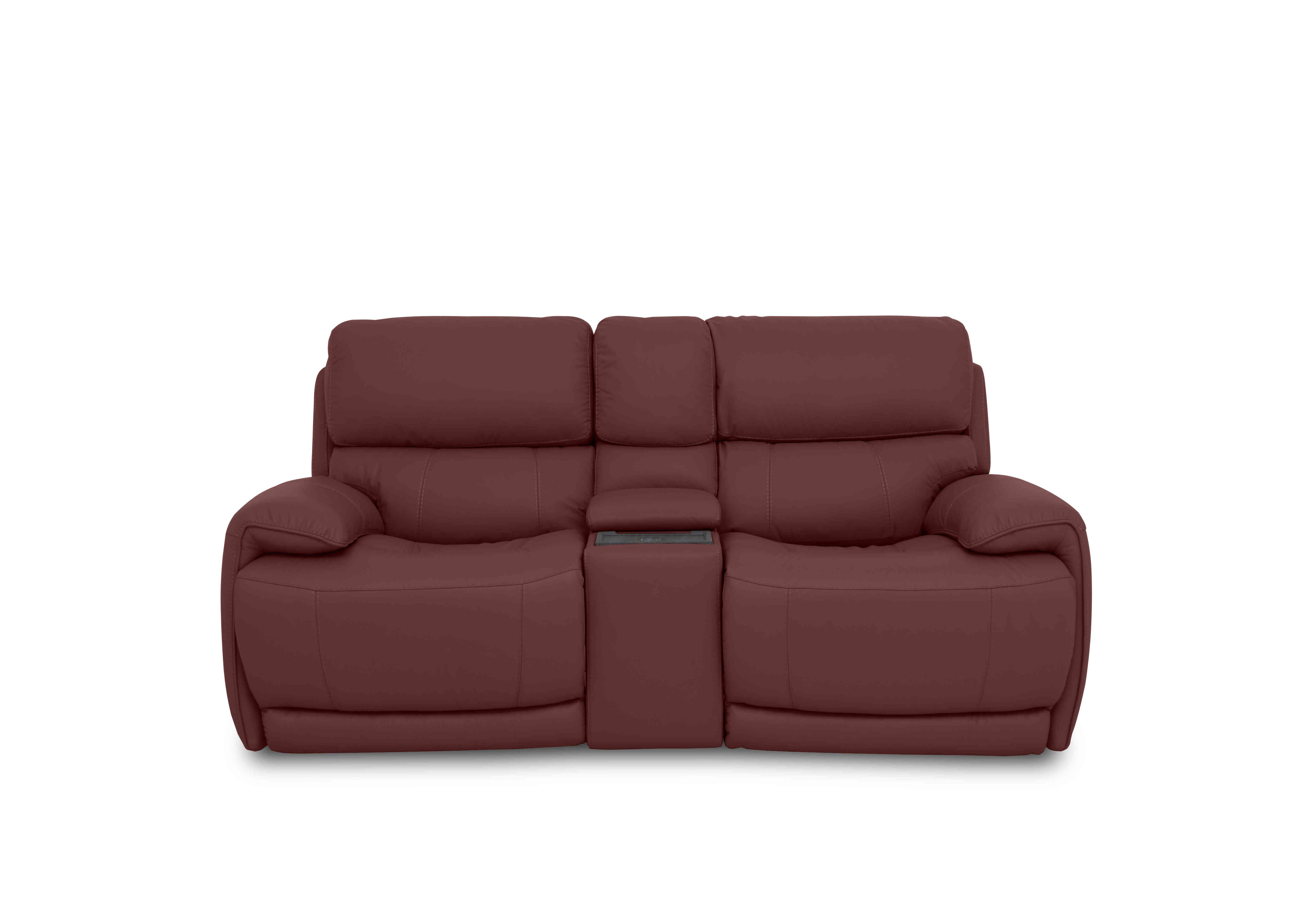 Rocco 2 Seater Leather Power Rocker Sofa with Cup Holders and Power Headrests in Bv-035c Deep Red on Furniture Village