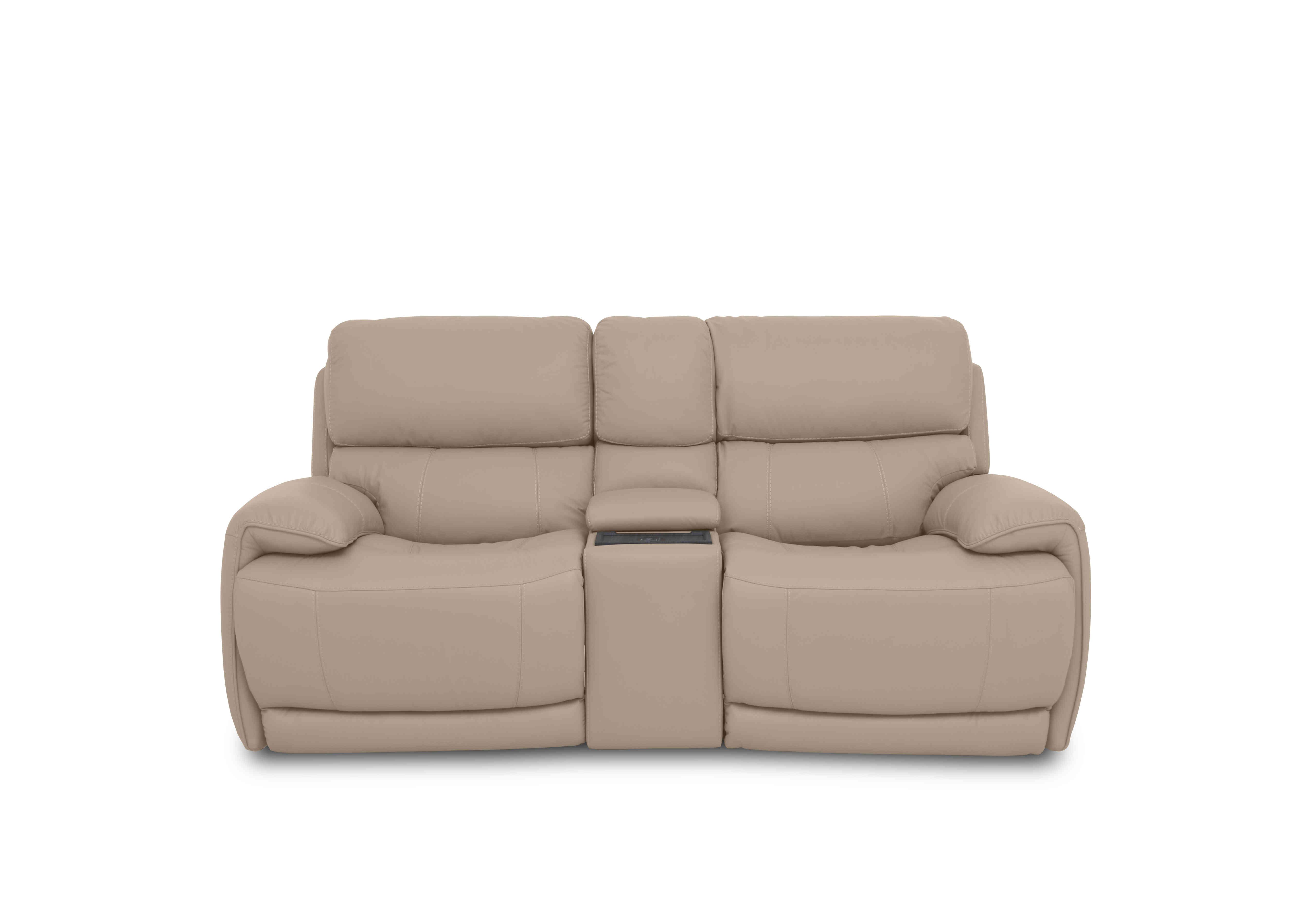 Rocco 2 Seater Leather Power Rocker Sofa with Cup Holders and Power Headrests in Bv-039c Pebble on Furniture Village