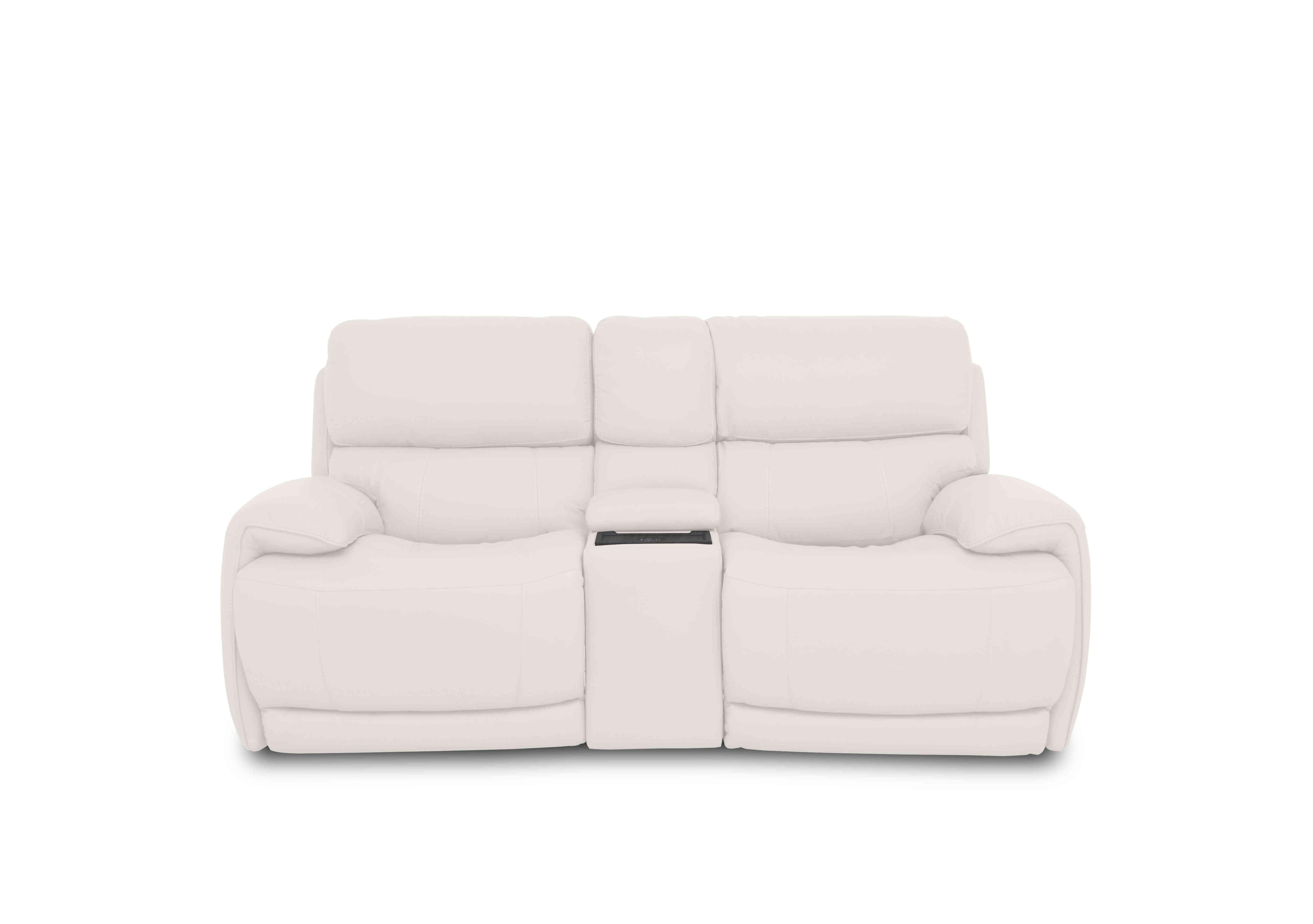 Rocco 2 Seater Leather Power Rocker Sofa with Cup Holders and Power Headrests in Bv-744d Star White on Furniture Village