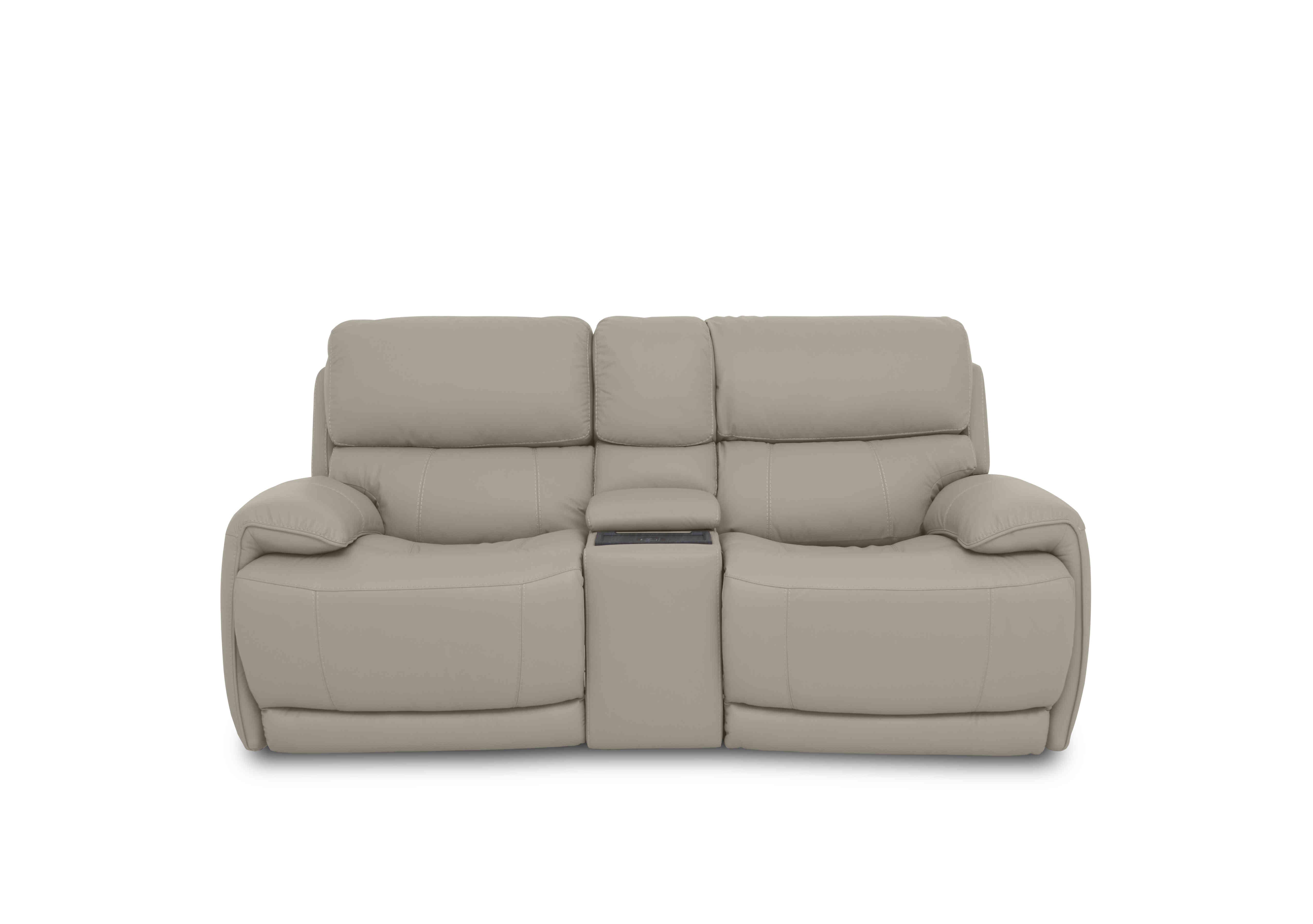 Rocco 2 Seater Leather Power Rocker Sofa with Cup Holders and Power Headrests in Bv-946b Silver Grey on Furniture Village