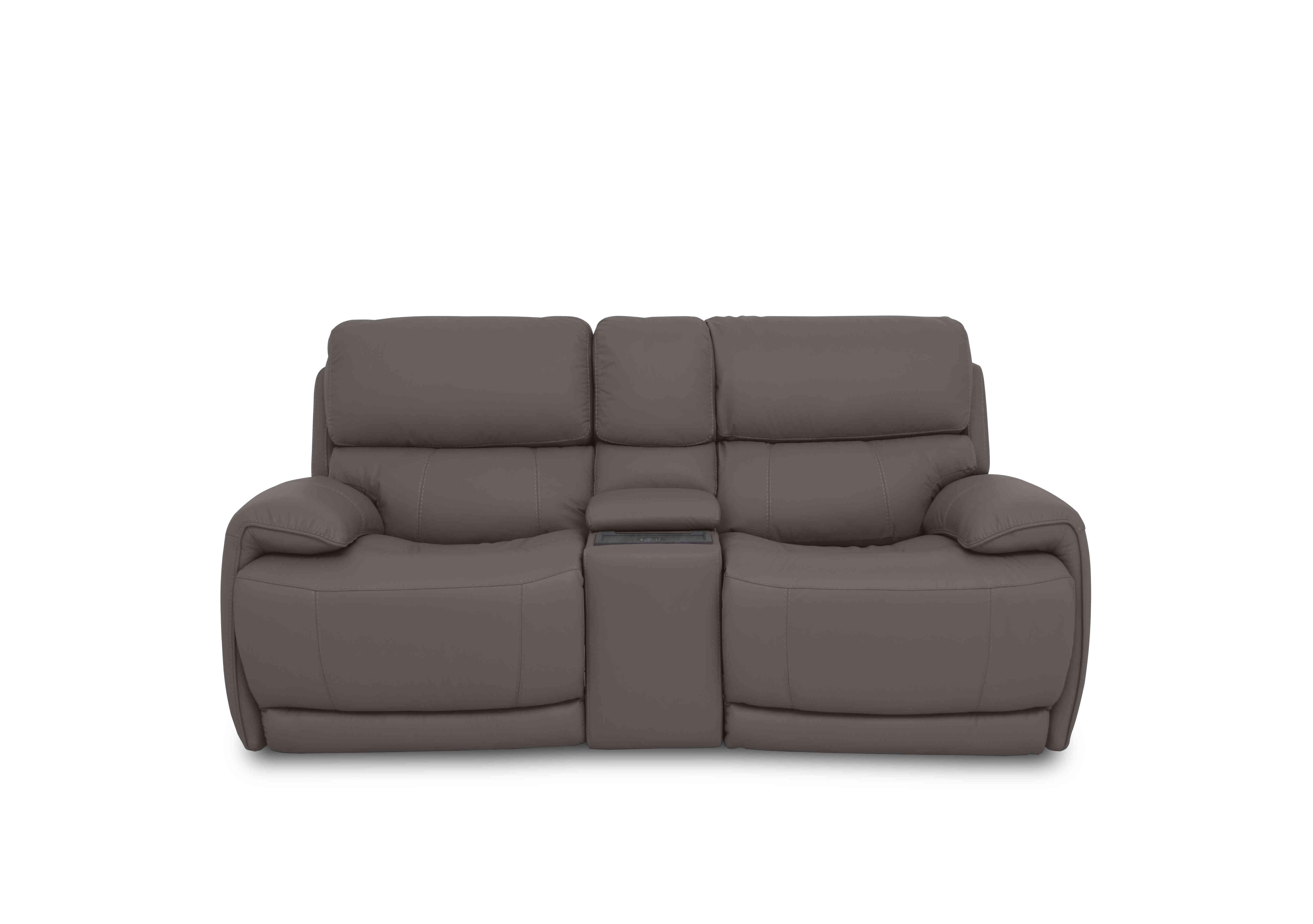 Rocco 2 Seater Leather Power Rocker Sofa with Cup Holders and Power Headrests in Nc-042e Elephant on Furniture Village