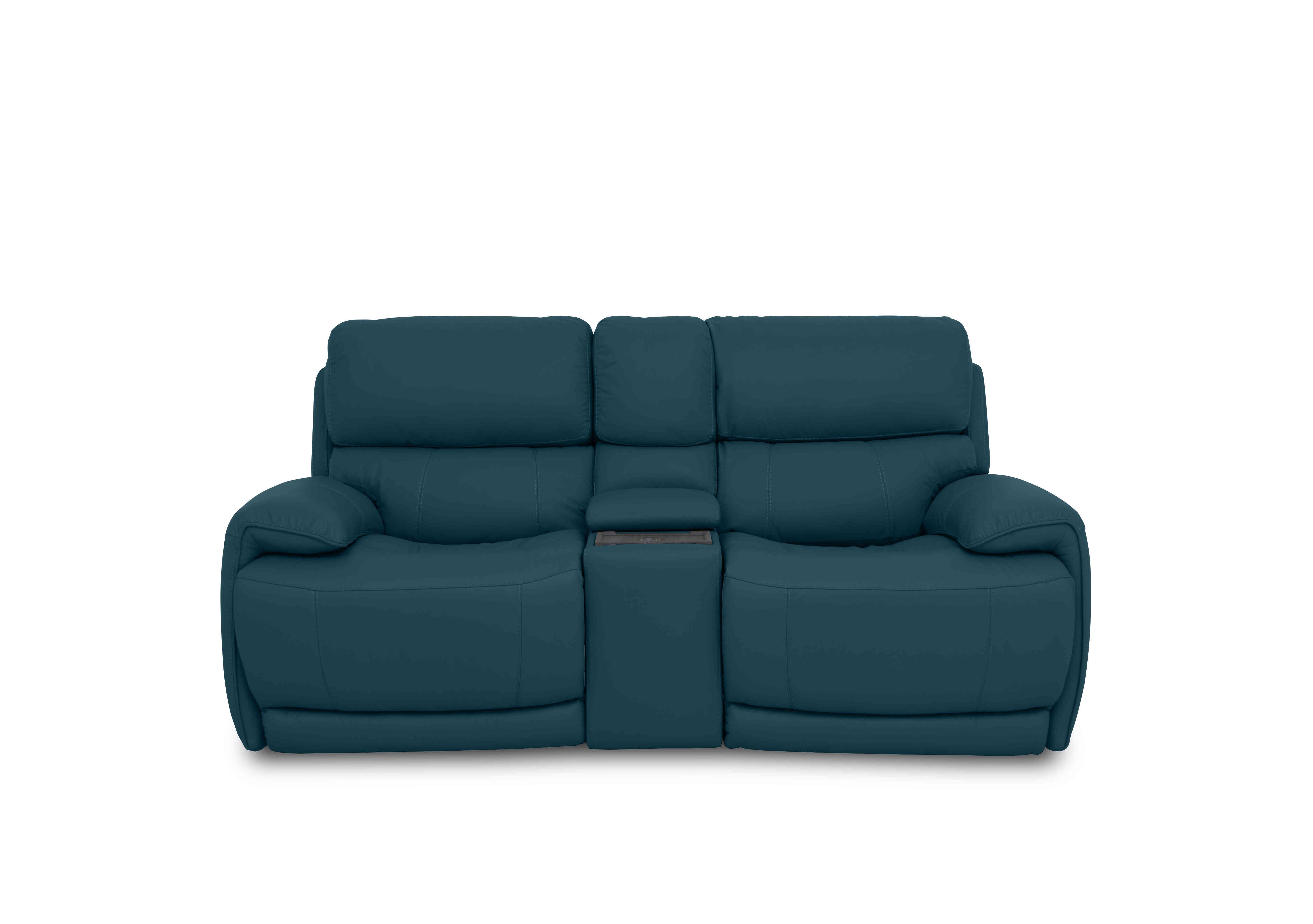 Rocco 2 Seater Leather Power Rocker Sofa with Cup Holders and Power Headrests in Nc-284e Carribean Sea on Furniture Village