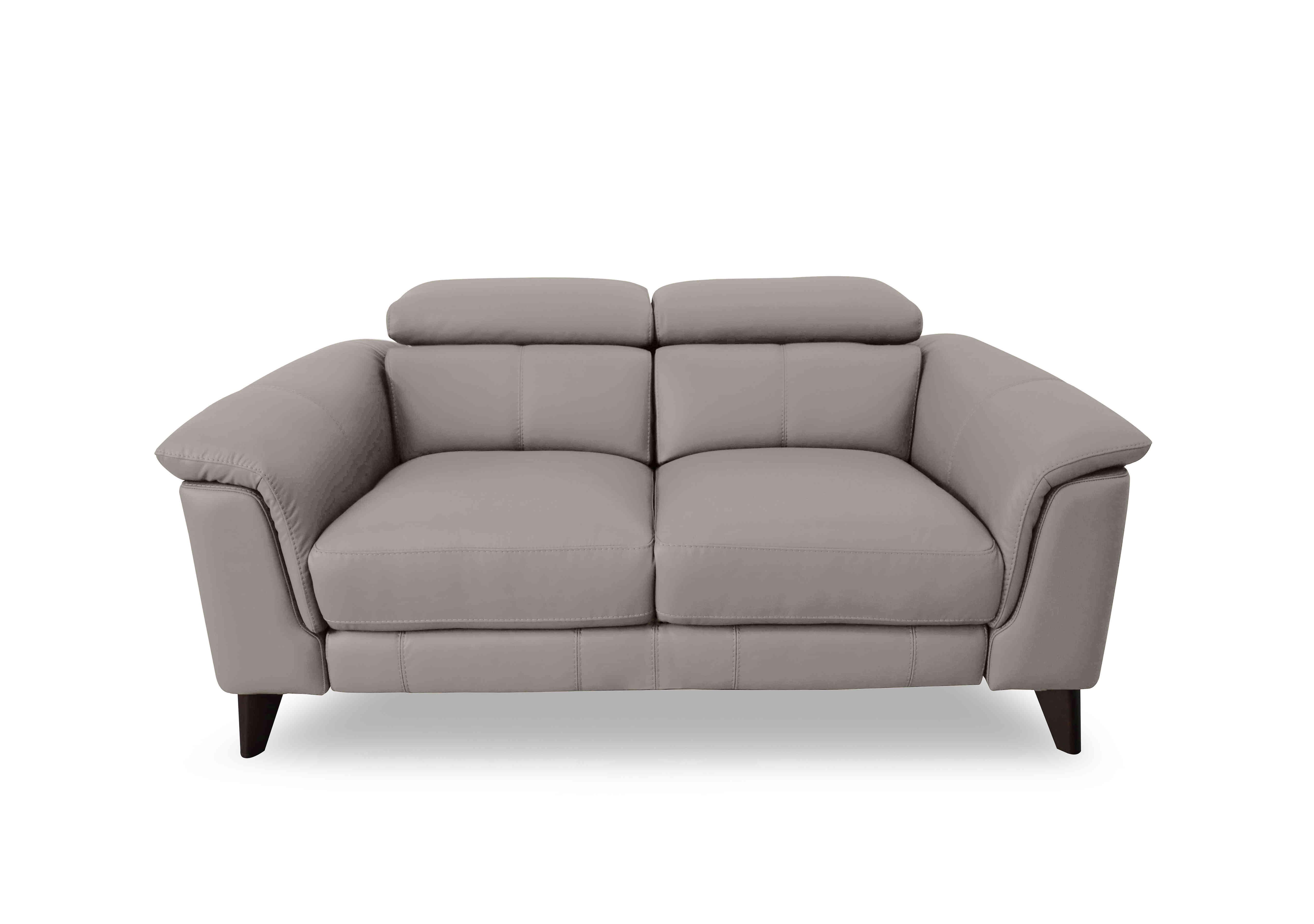 Wade 2 Seater Leather Sofa in Bv-946b Silver Grey on Furniture Village