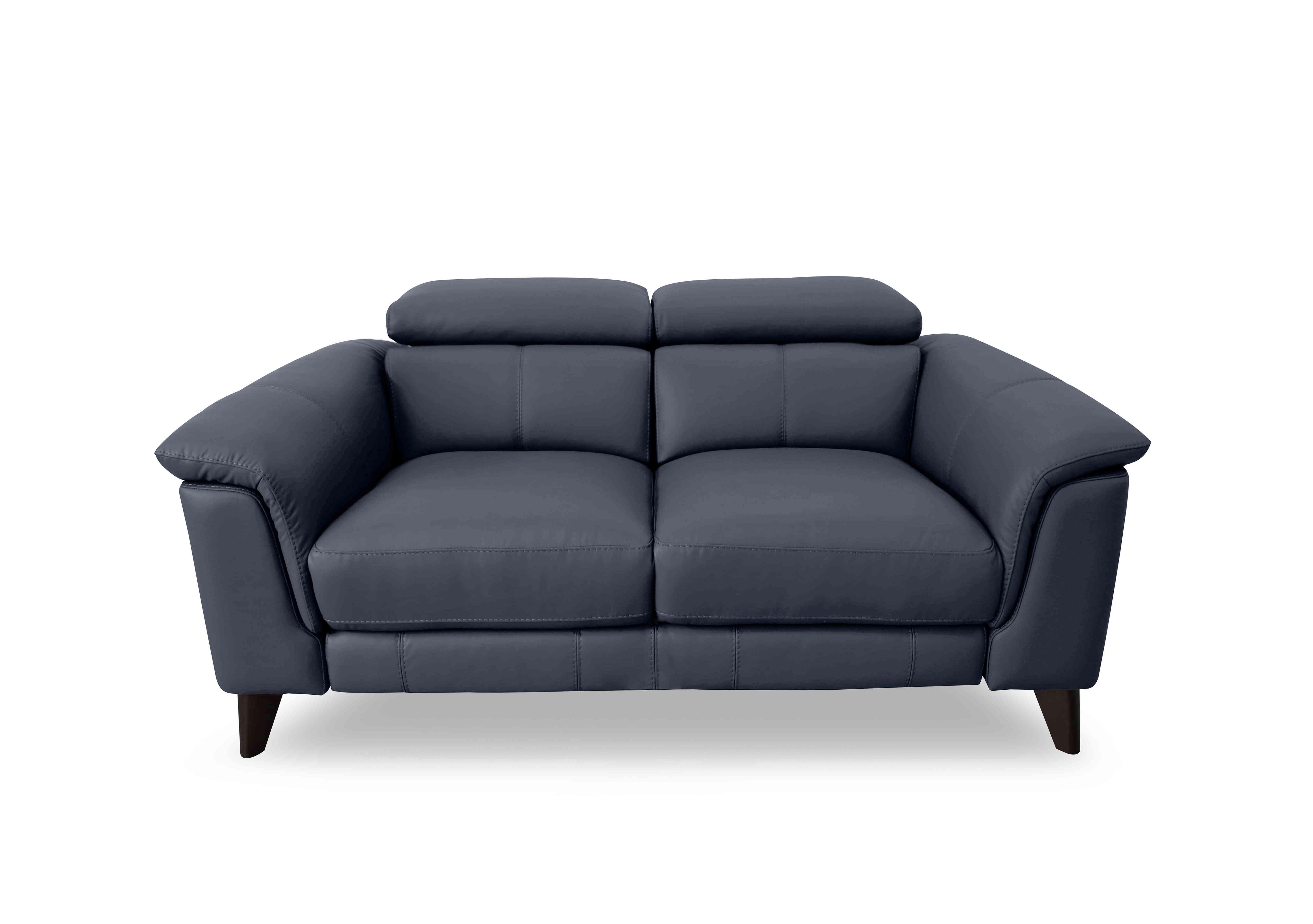 Wade 2 Seater Leather Sofa in Hw-313e Ocean Blue on Furniture Village