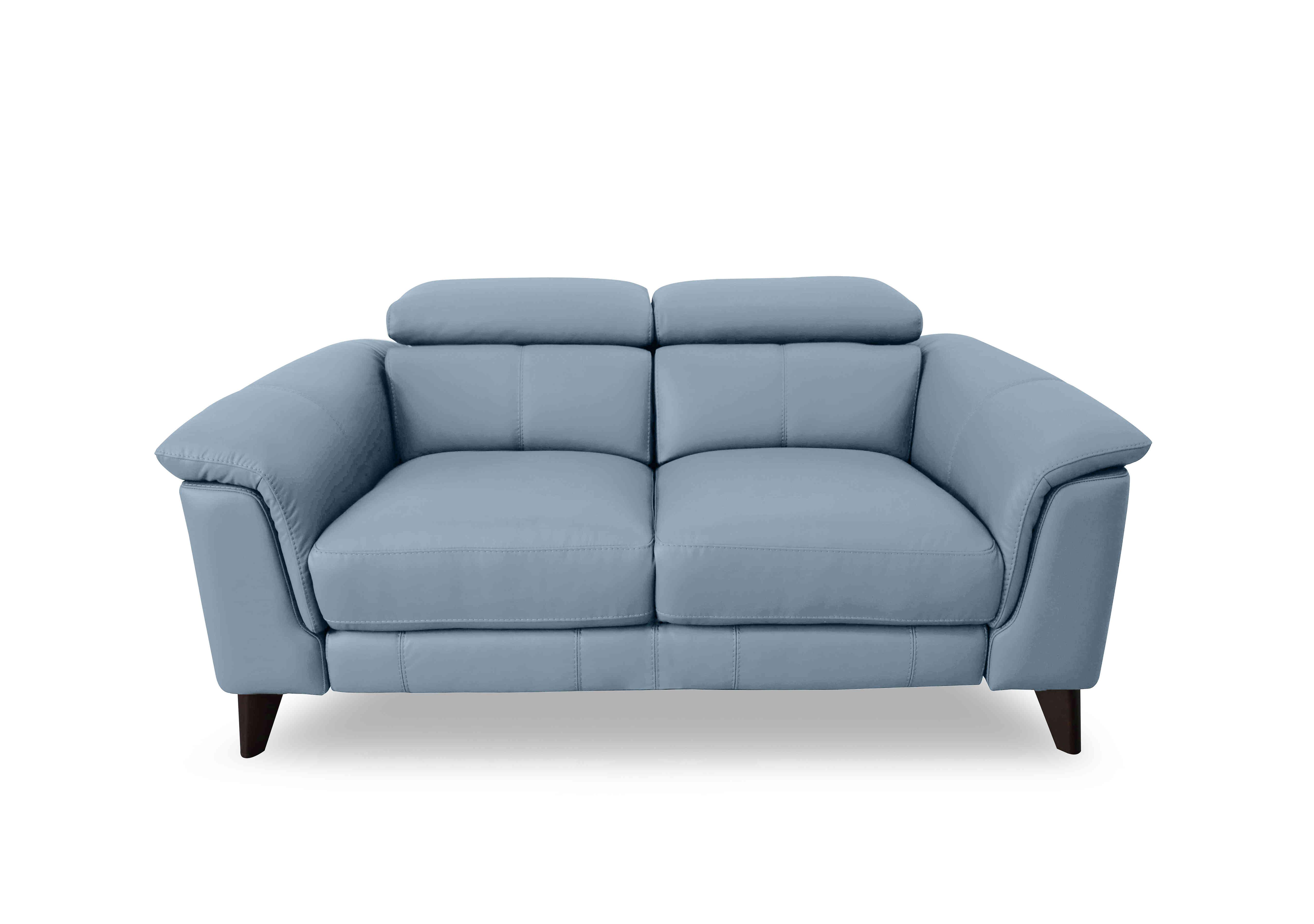 Wade 2 Seater Leather Sofa in Nc-026e Pearl Blue on Furniture Village