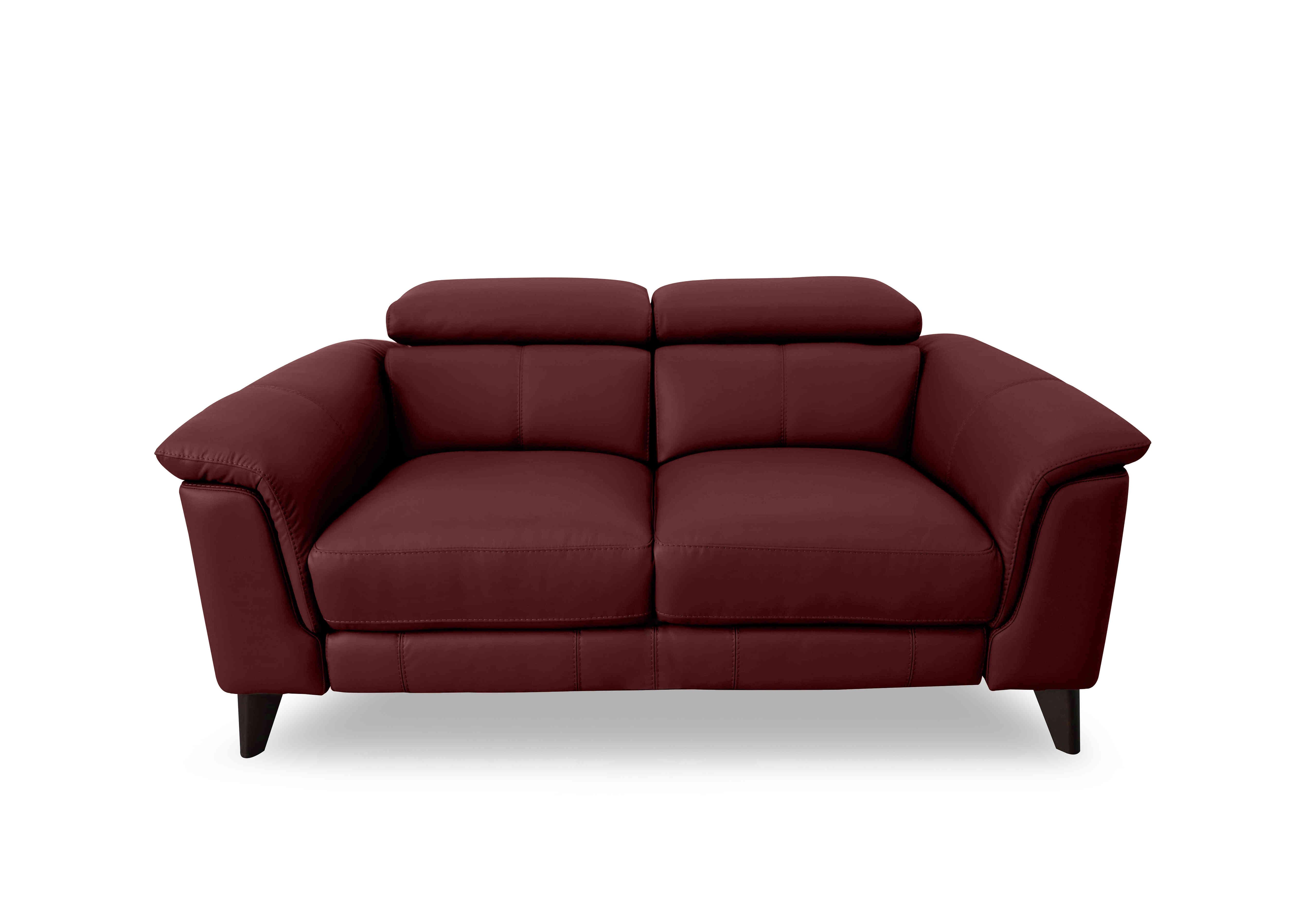 Wade 2 Seater Leather Sofa in Nc-035c Deep Red on Furniture Village