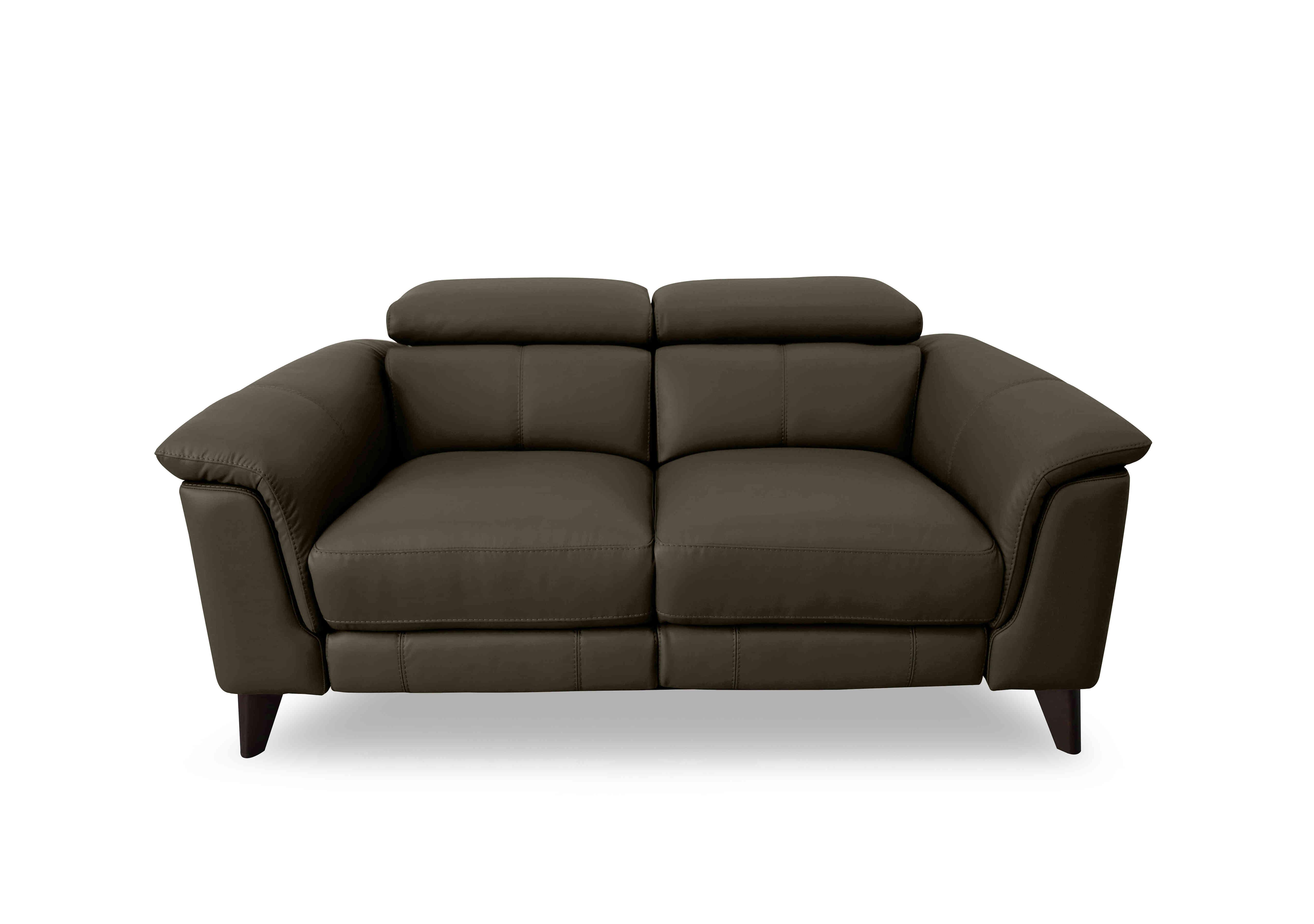 Wade 2 Seater Leather Sofa in Nw-548e Olive on Furniture Village