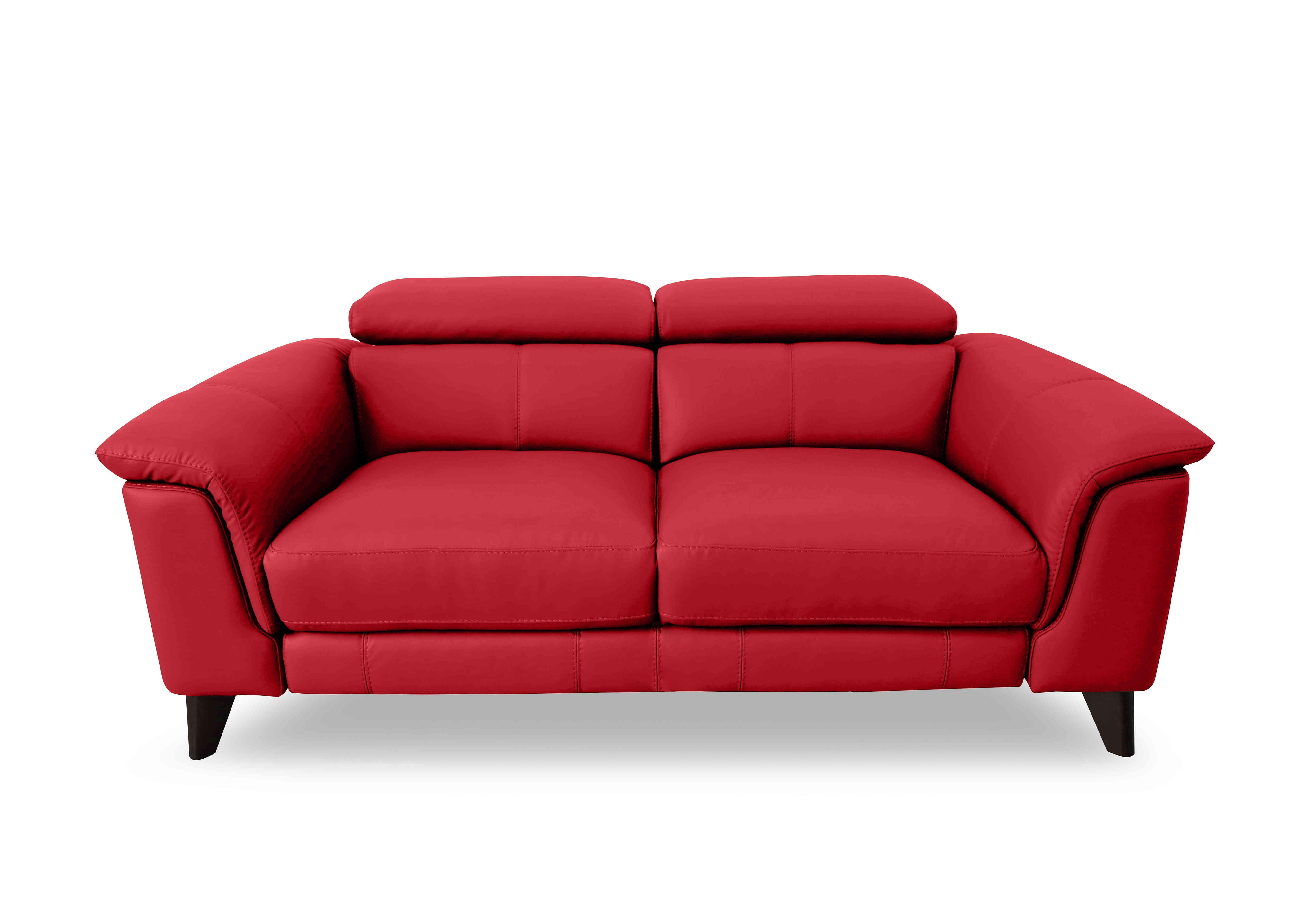 Wade 3 Seater Leather Sofa in Bv-0008 Pure Red on Furniture Village