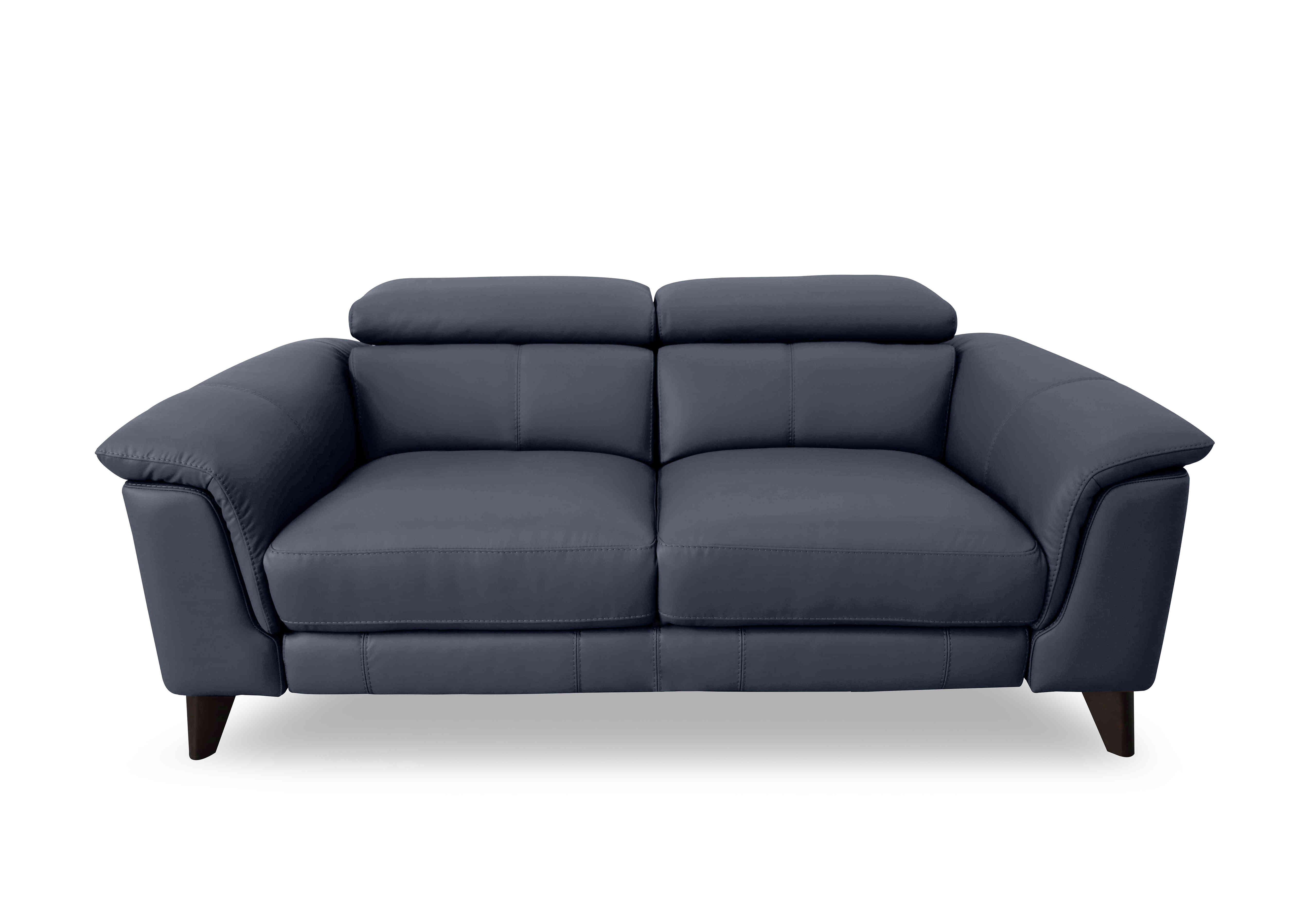 Wade 3 Seater Leather Sofa in Bv-313e Ocean Blue on Furniture Village