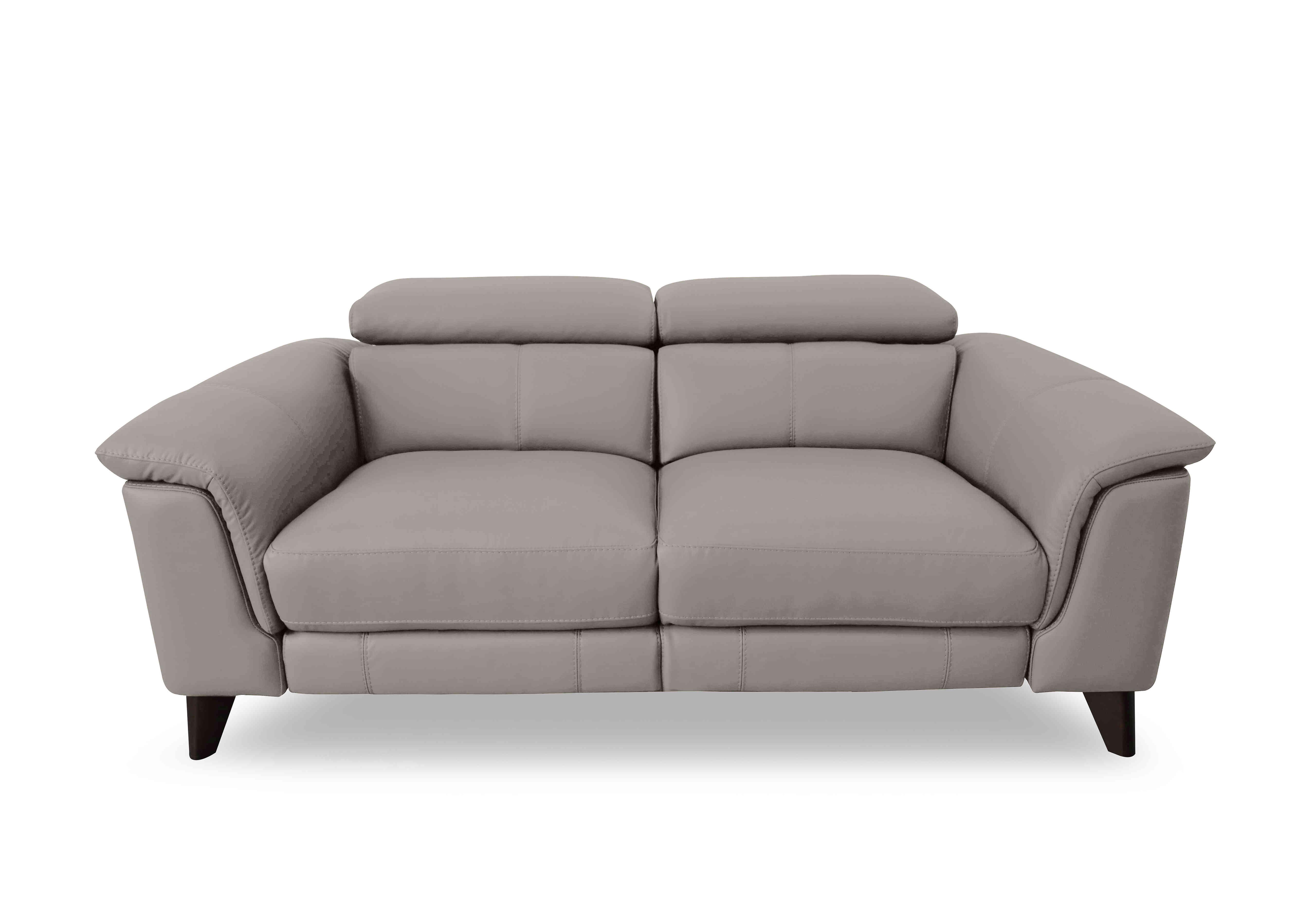 Wade 3 Seater Leather Sofa in Bv-946b Silver Grey on Furniture Village