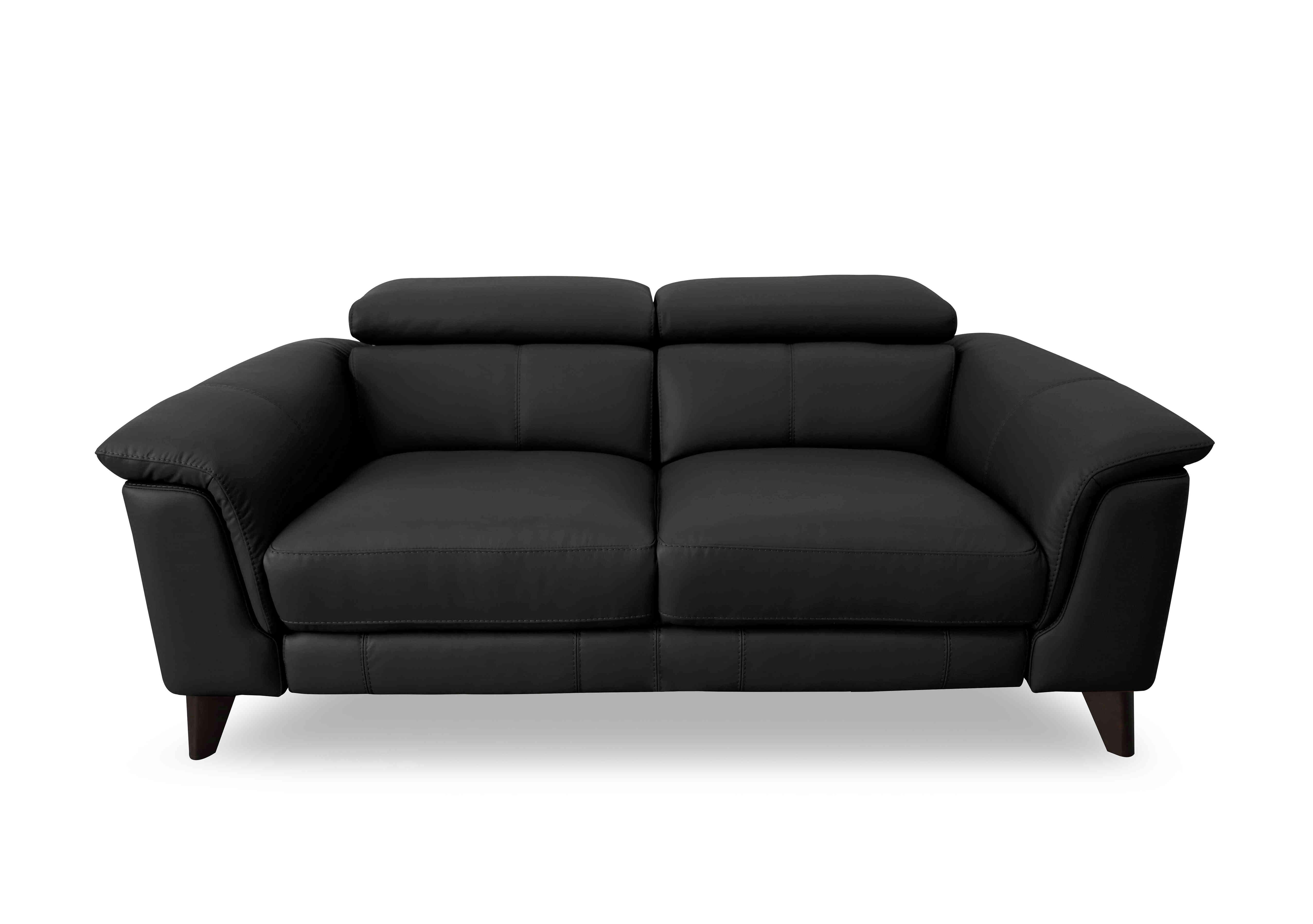 Wade 3 Seater Leather Sofa in Nc-023c Black on Furniture Village