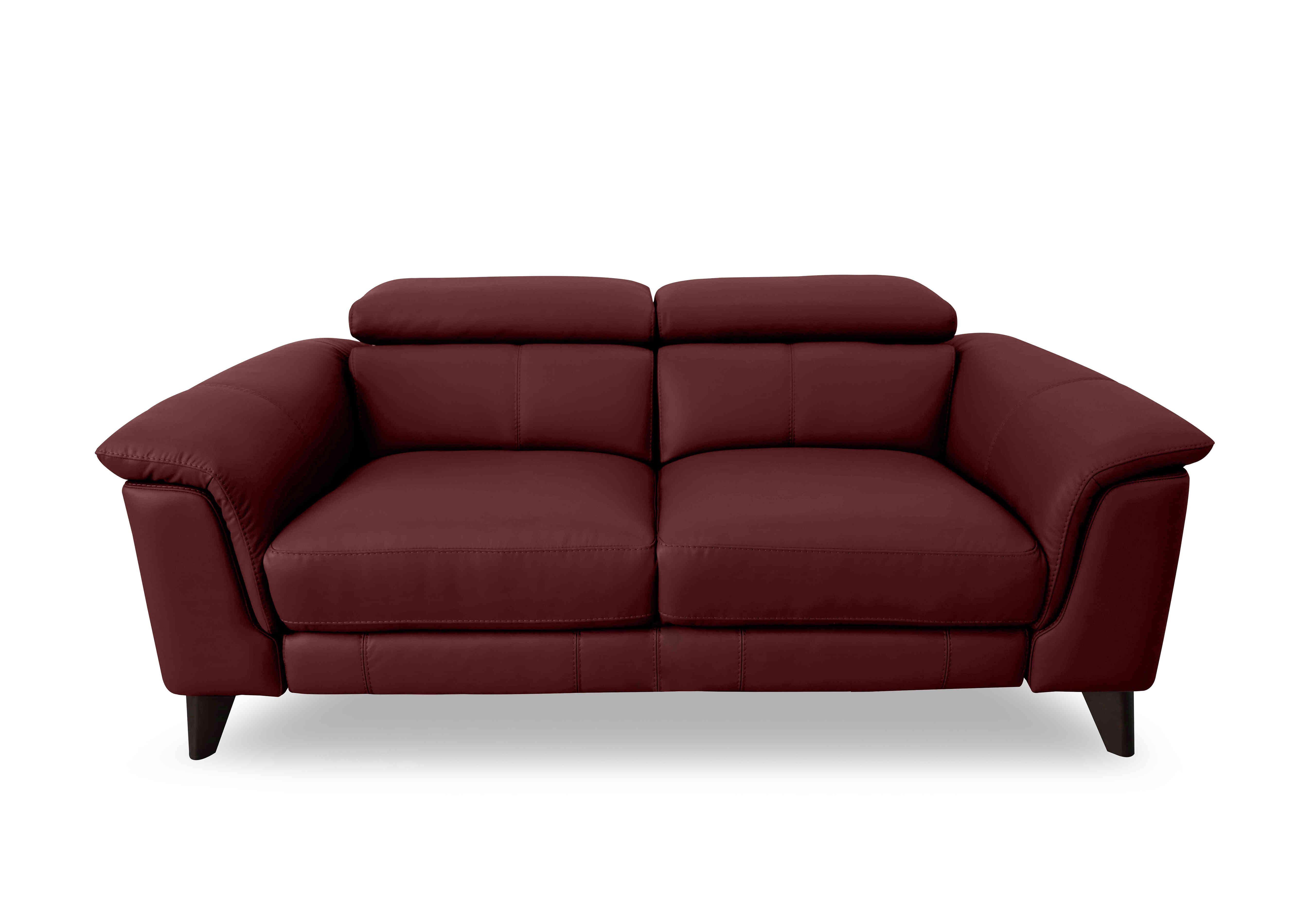 Wade 3 Seater Leather Sofa in Nc-035c Deep Red on Furniture Village