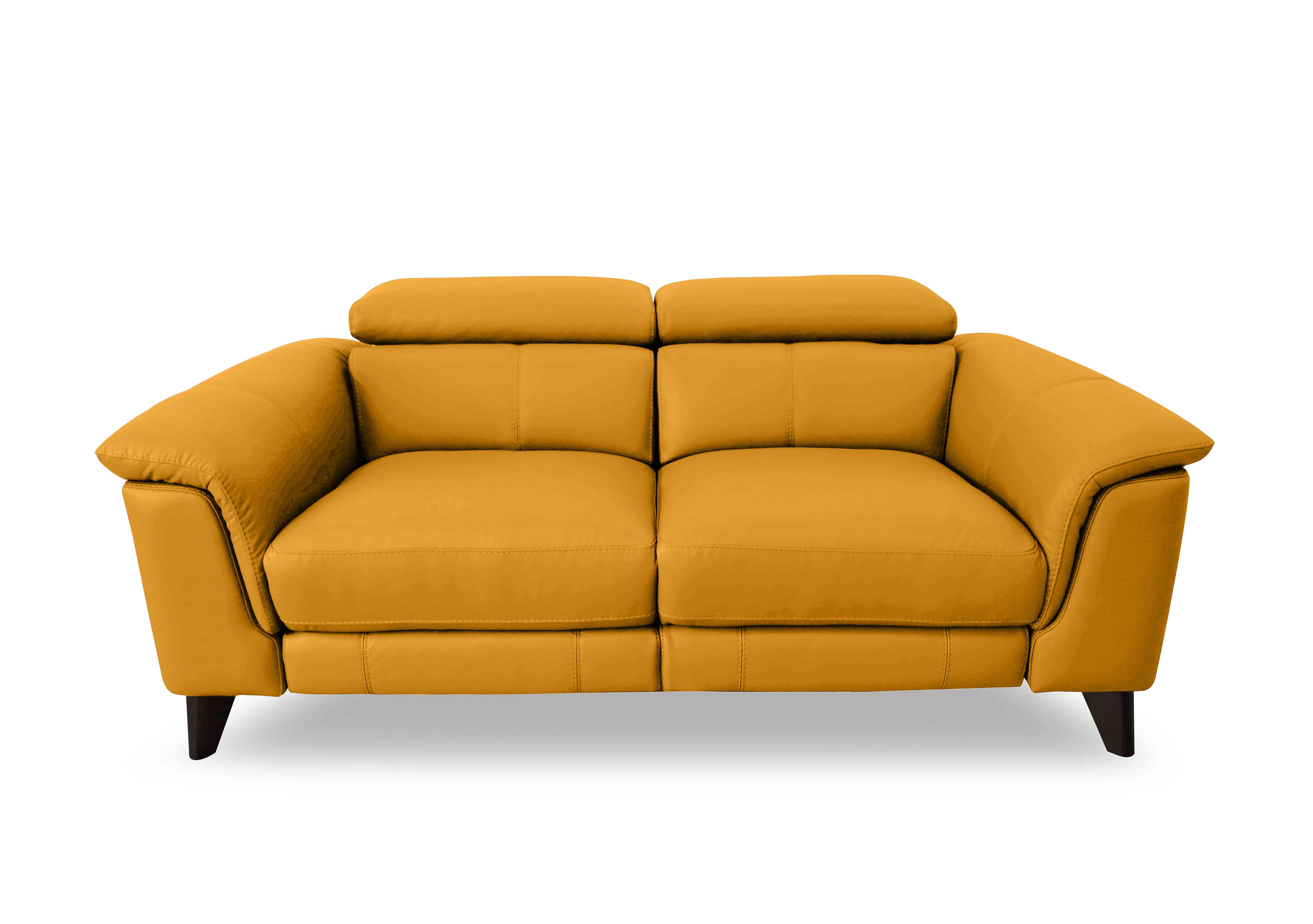 Wade 3 Seater Leather Sofa in Nc-303e Sunflower on Furniture Village