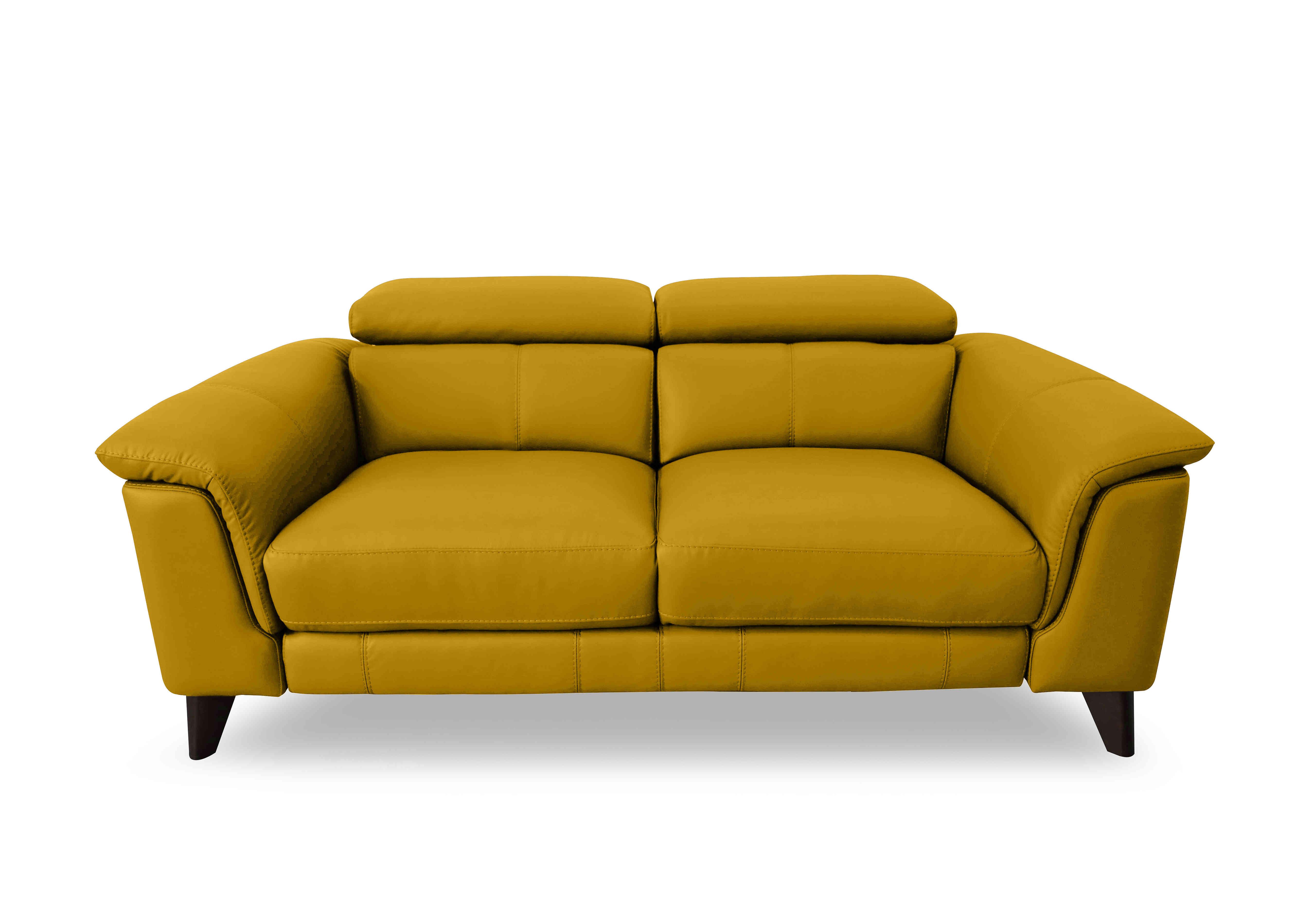 Wade 3 Seater Leather Sofa in Nw-663e Yellow on Furniture Village