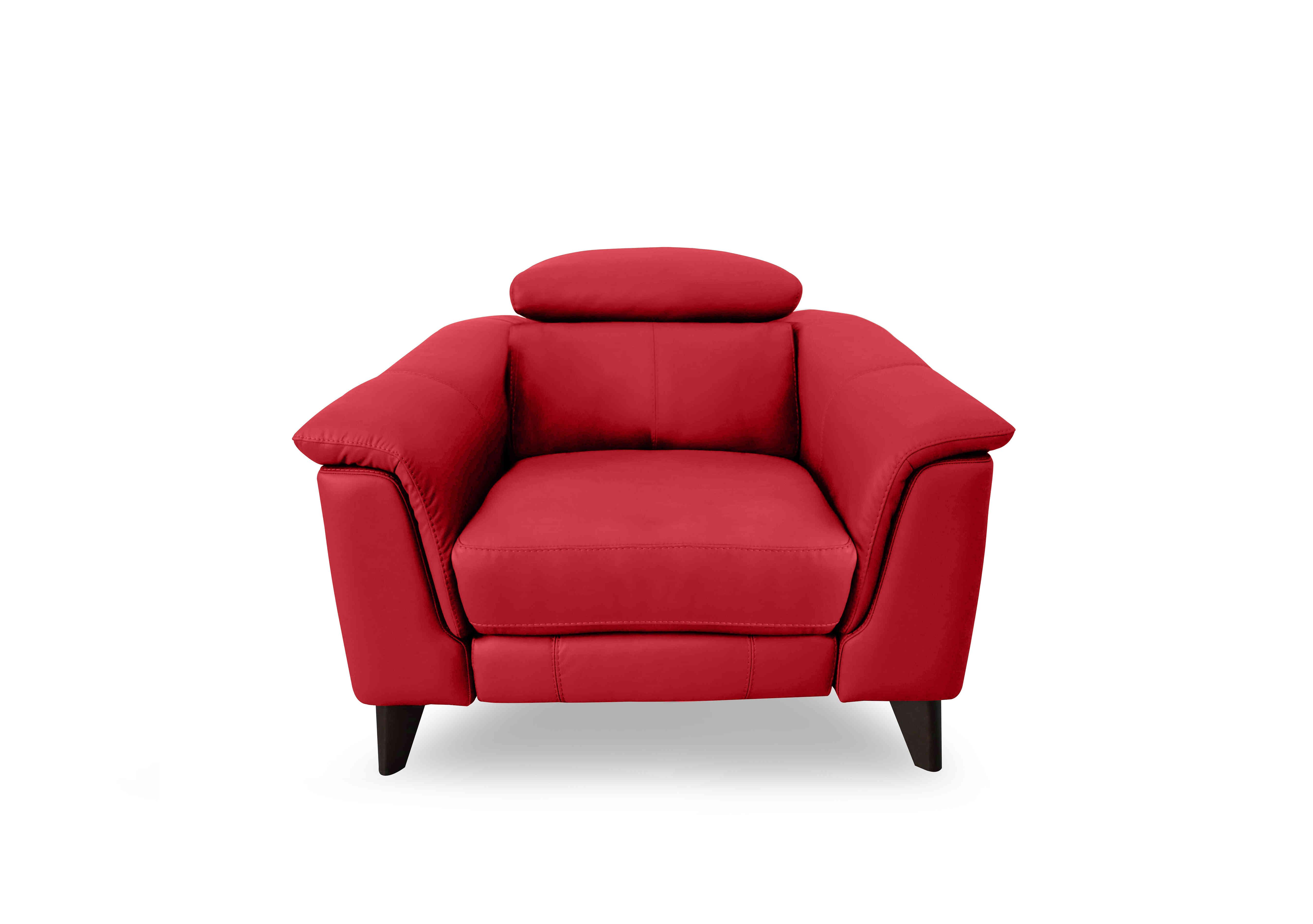 Wade Leather Chair in Bv-0008 Pure Red on Furniture Village