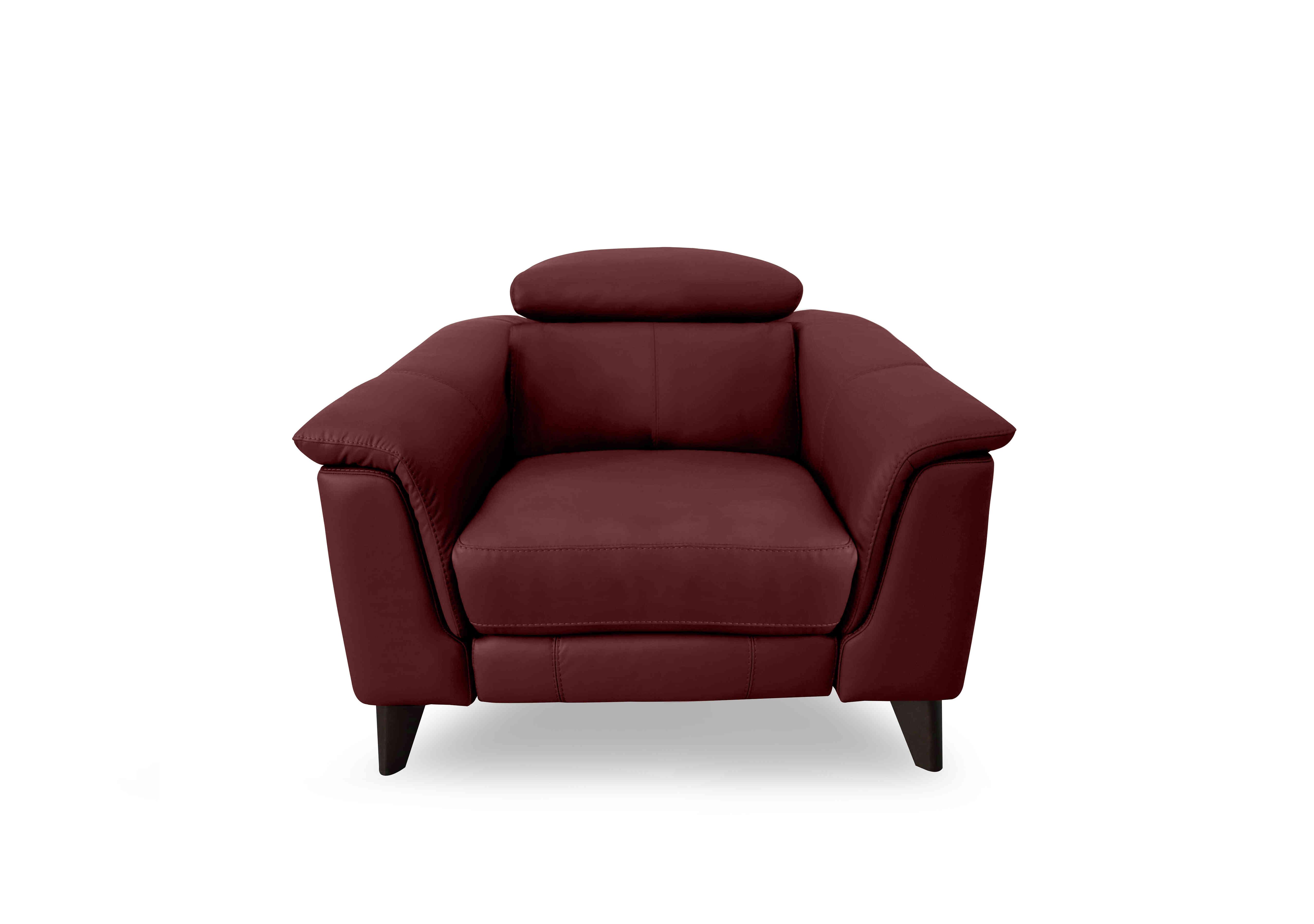 Wade Leather Chair in Bv-035c Deep Red on Furniture Village