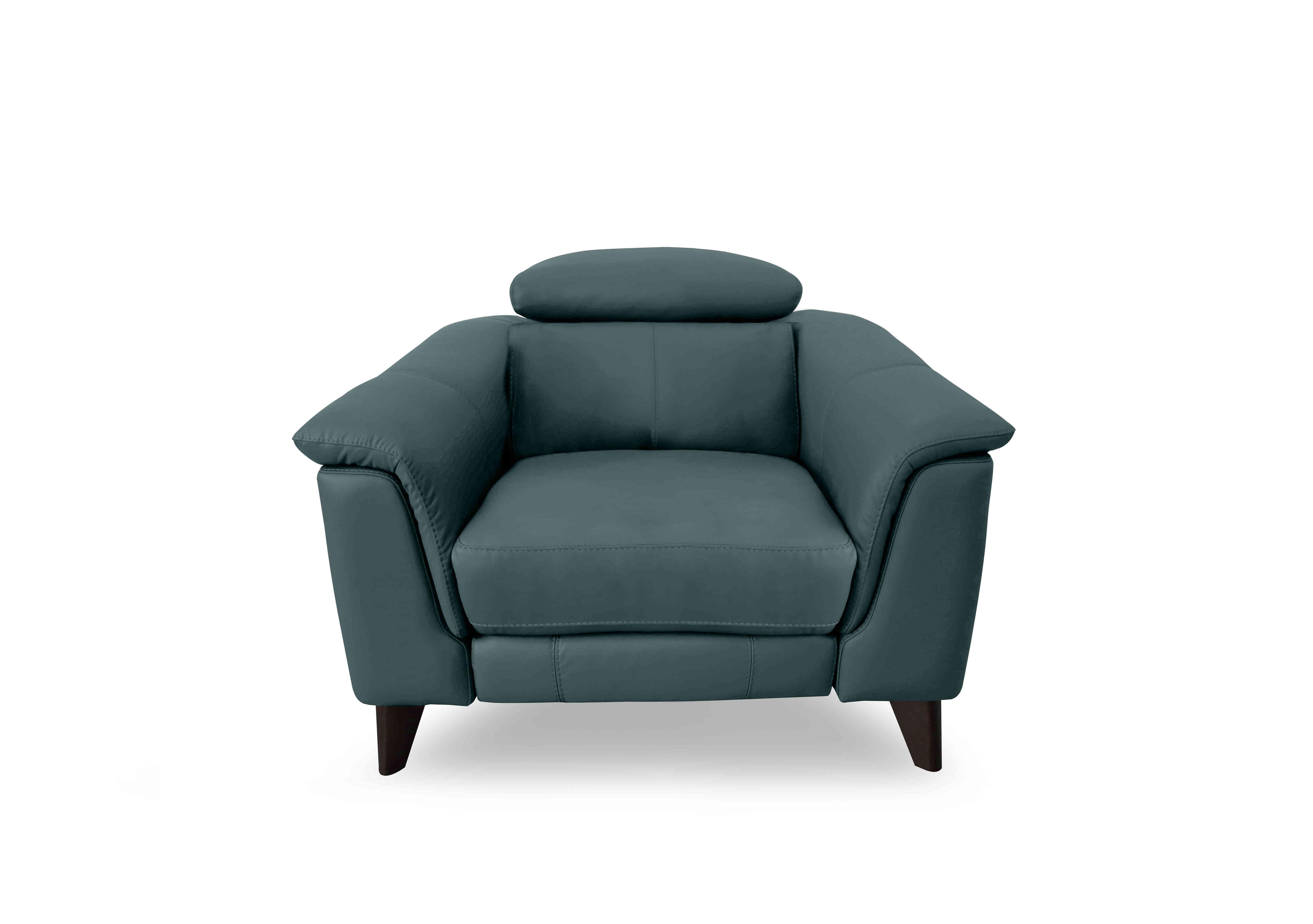 Wade Leather Chair in Bv-301e Lake Green on Furniture Village